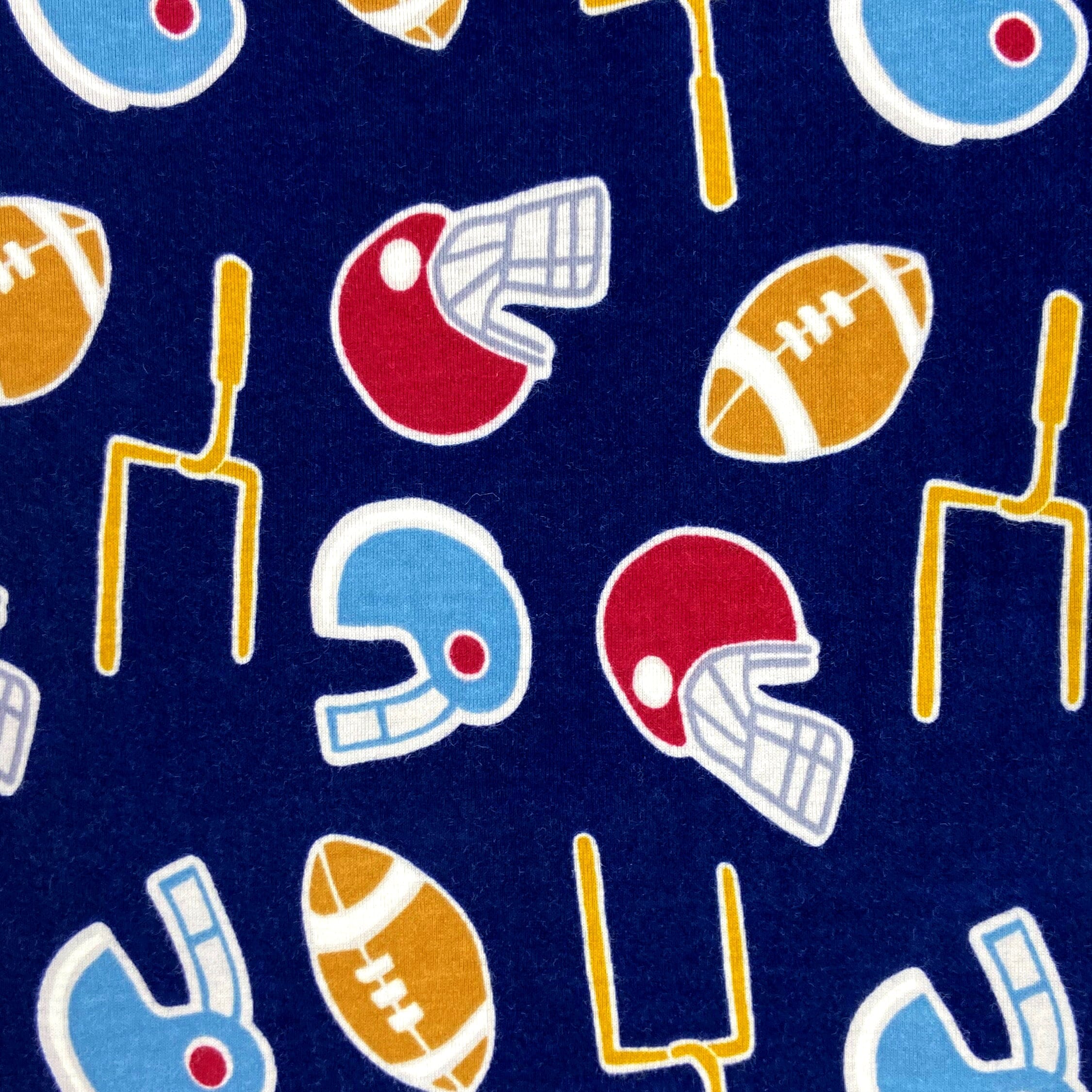 Men's Sport Themed Football Helmet Goal Post Print Long Pajama Bottoms