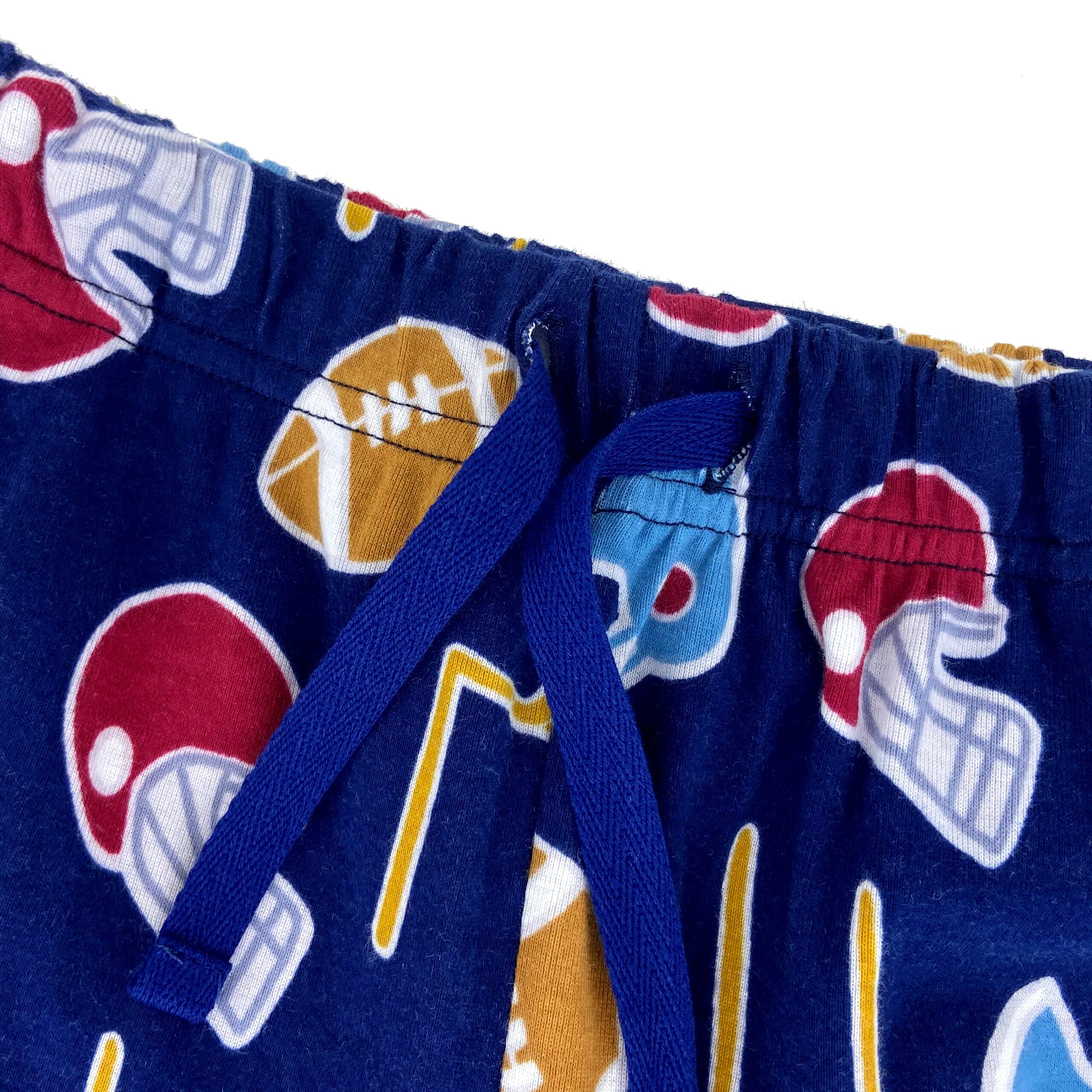 Men's Sport Themed Football Helmet Goal Post Print Long Pajama Bottoms