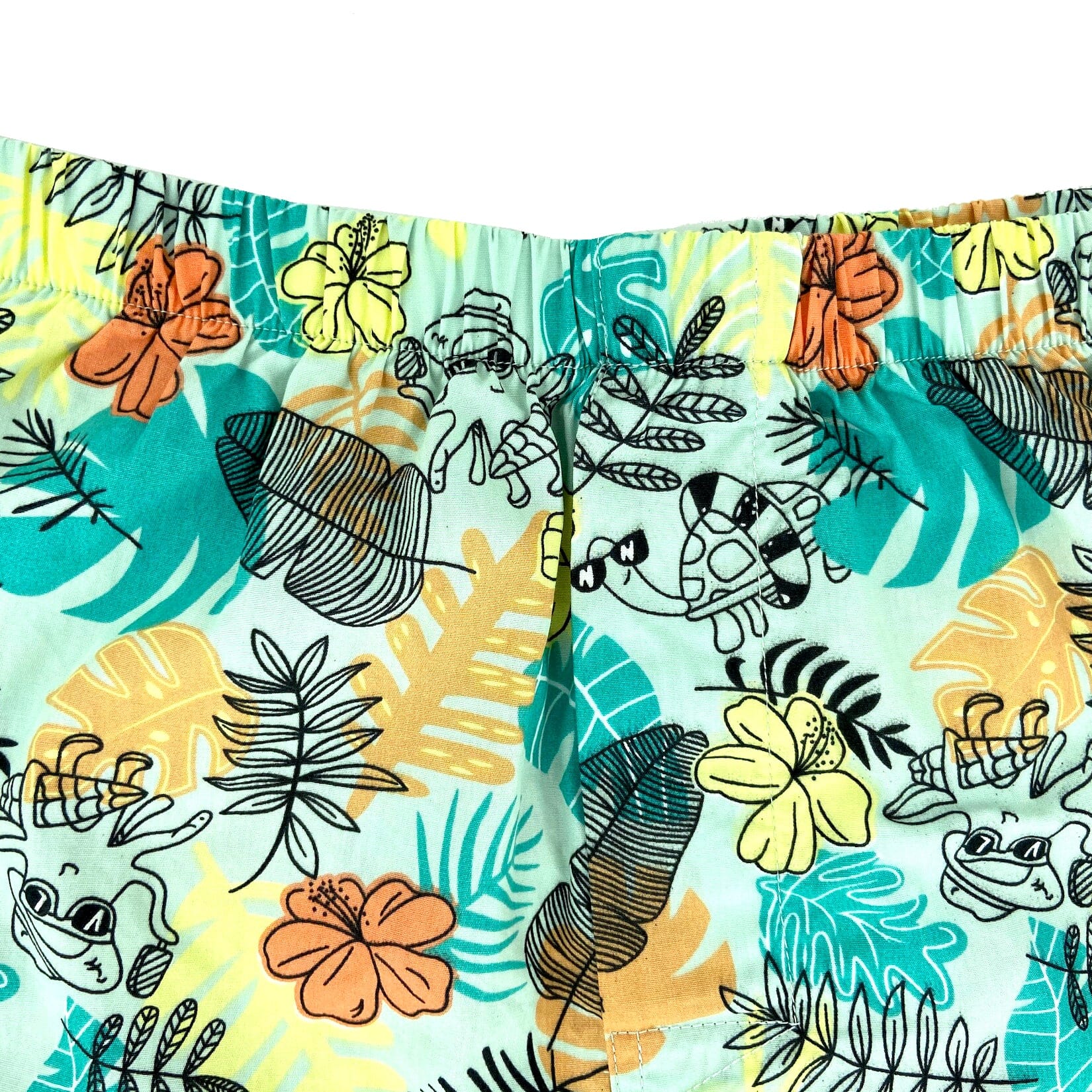 Men's Colorful Leaves Octopus Turtle Patterned Cotton Boxer Shorts