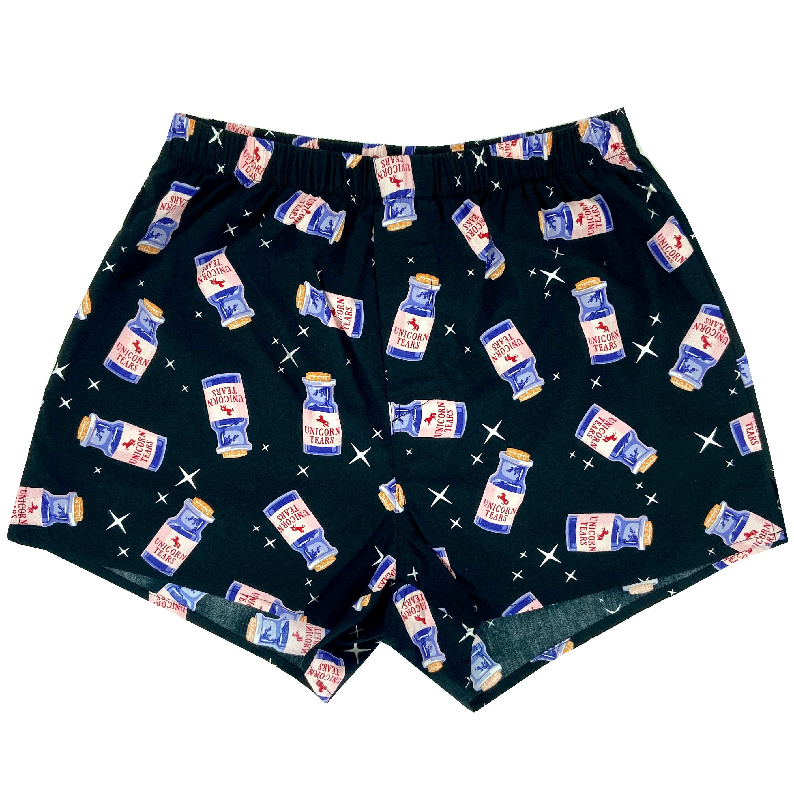 Men's Breakfast Themed Colorful Cereal Boxes Print Cotton Boxer Shorts