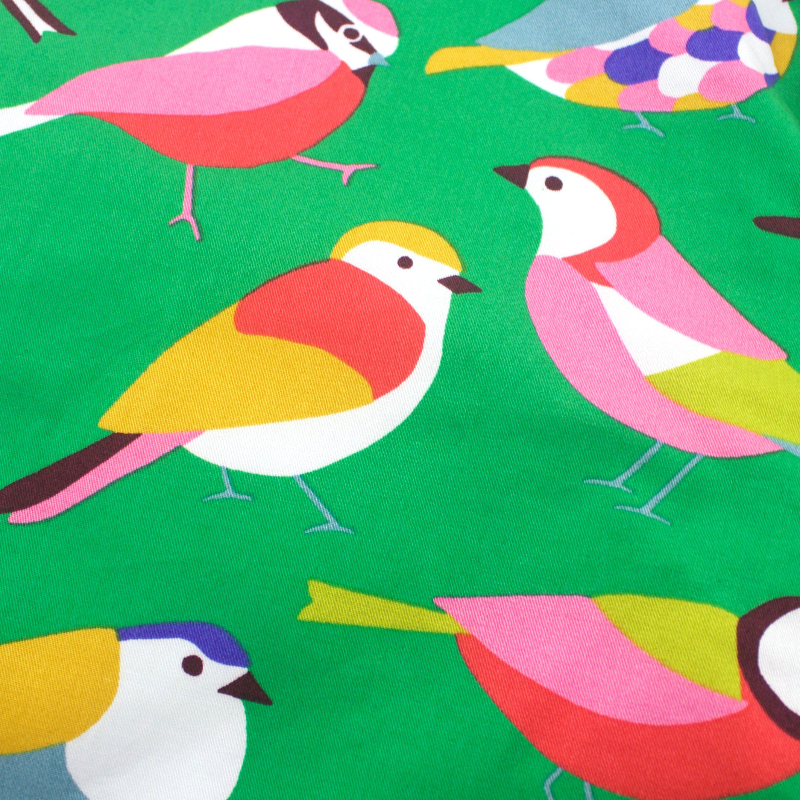 Bright Green Twitter Bird Patterned Going Out Shorts for Men