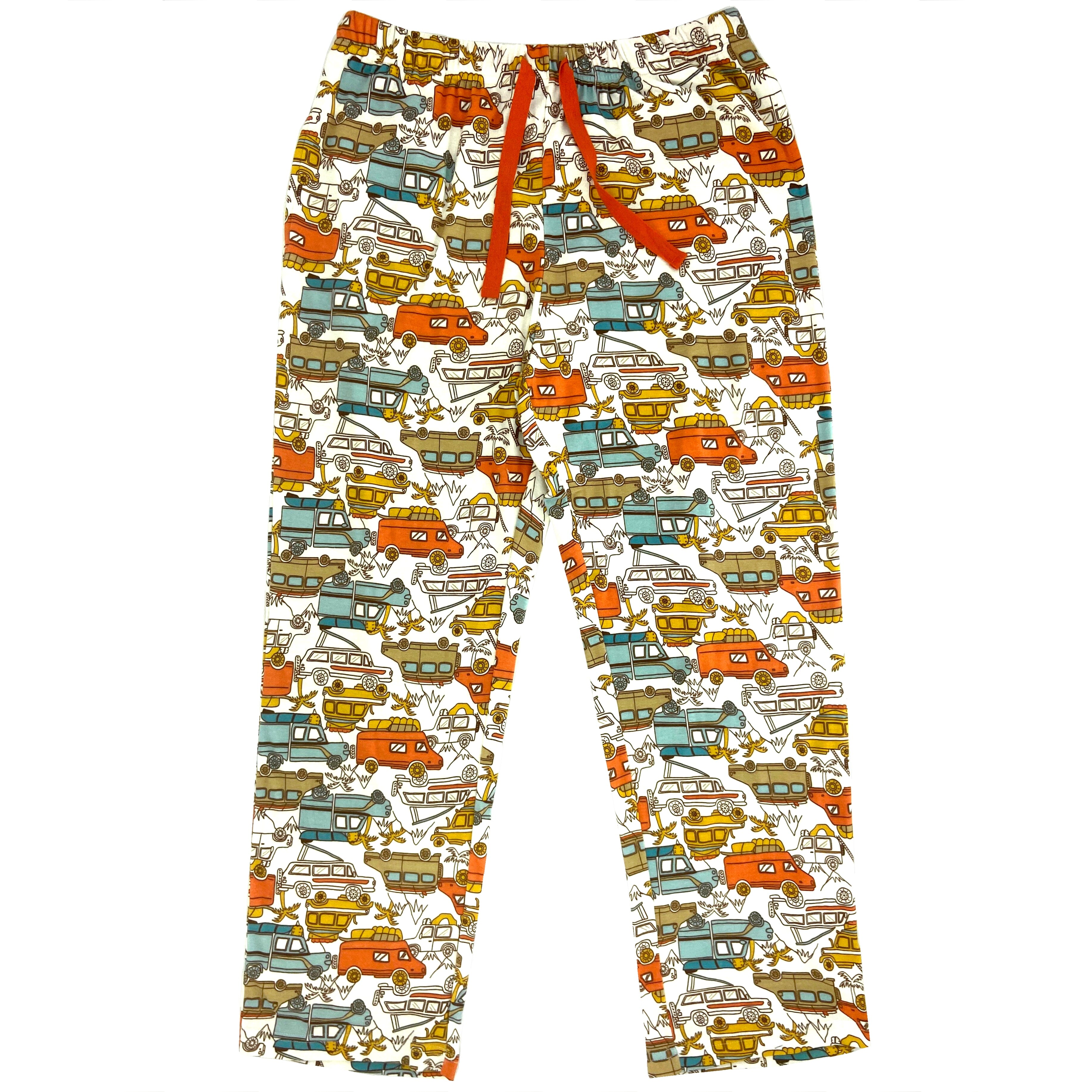 Men's Travel Inspired RVs and Wagons Print Soft Cotton Pajama Pants