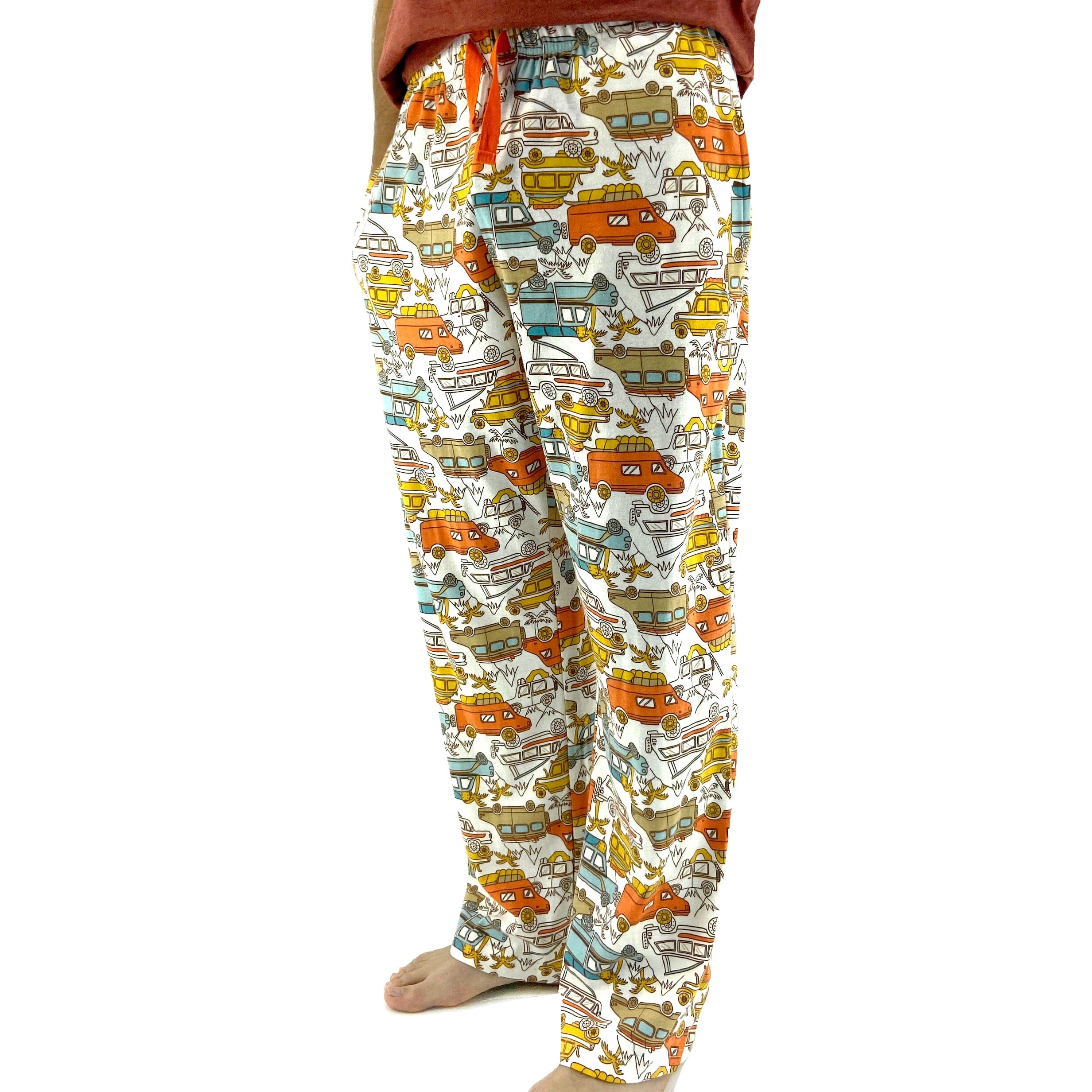Men's Travel Inspired RVs and Wagons Print Soft Cotton Pajama Pants