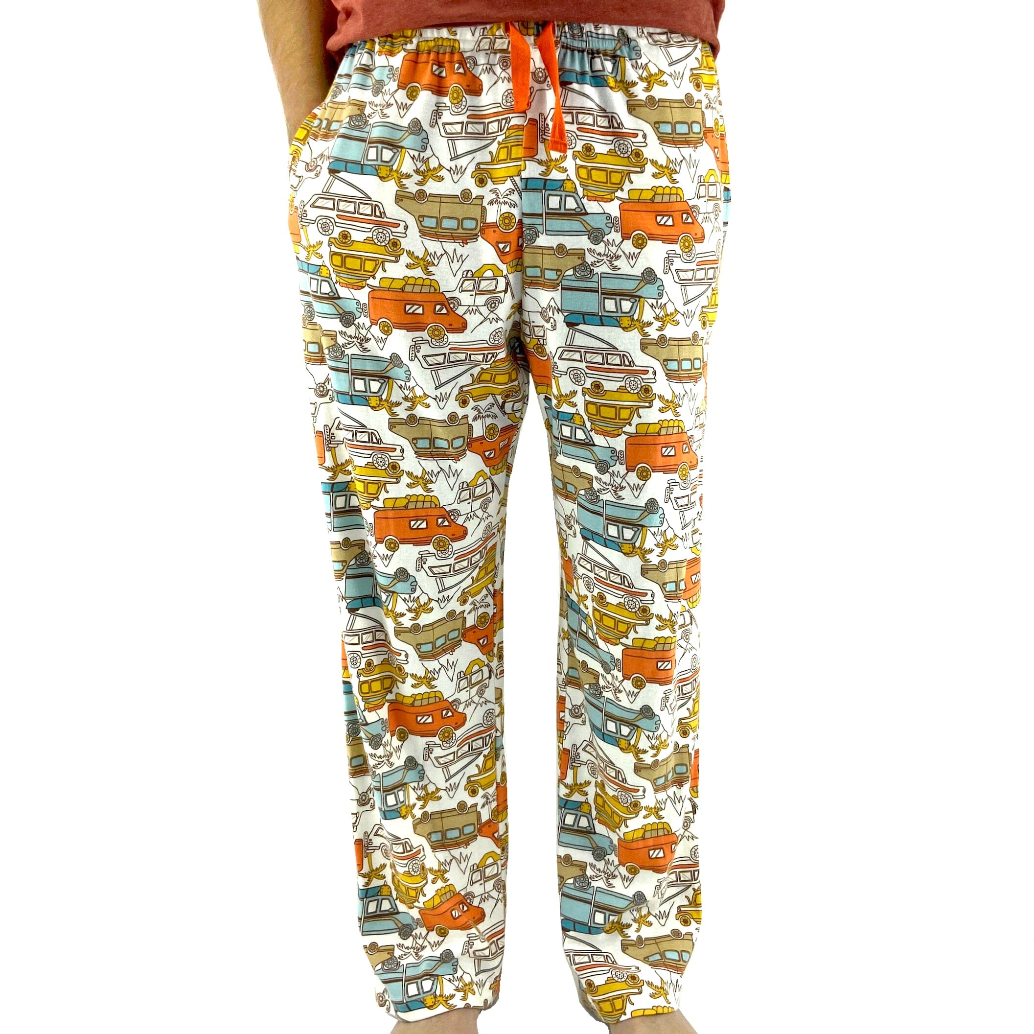 Men's Travel Inspired RVs and Wagons Print Soft Cotton Pajama Pants