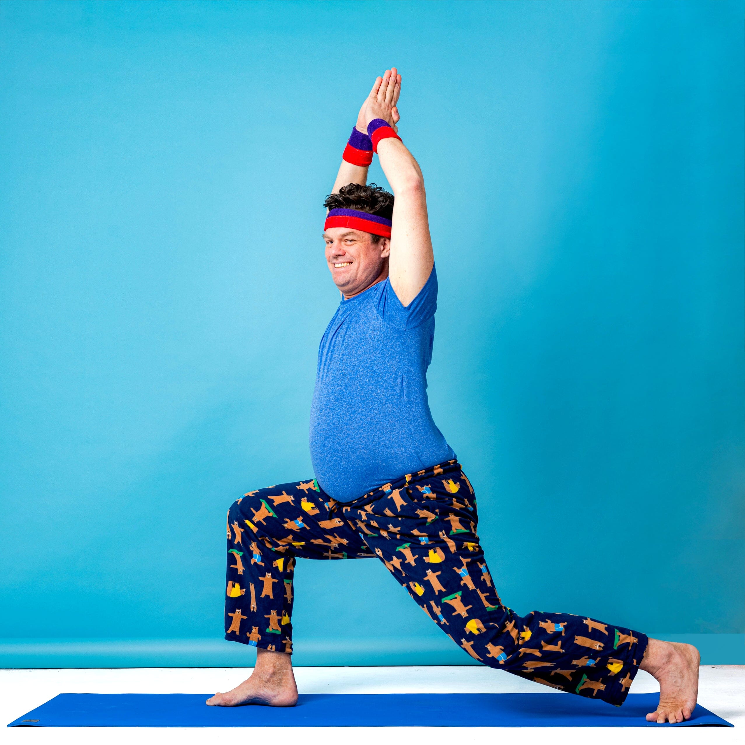Soft Warm Cozy Fleece Pajama Bottoms. Bears Doing Yoga Print Pants