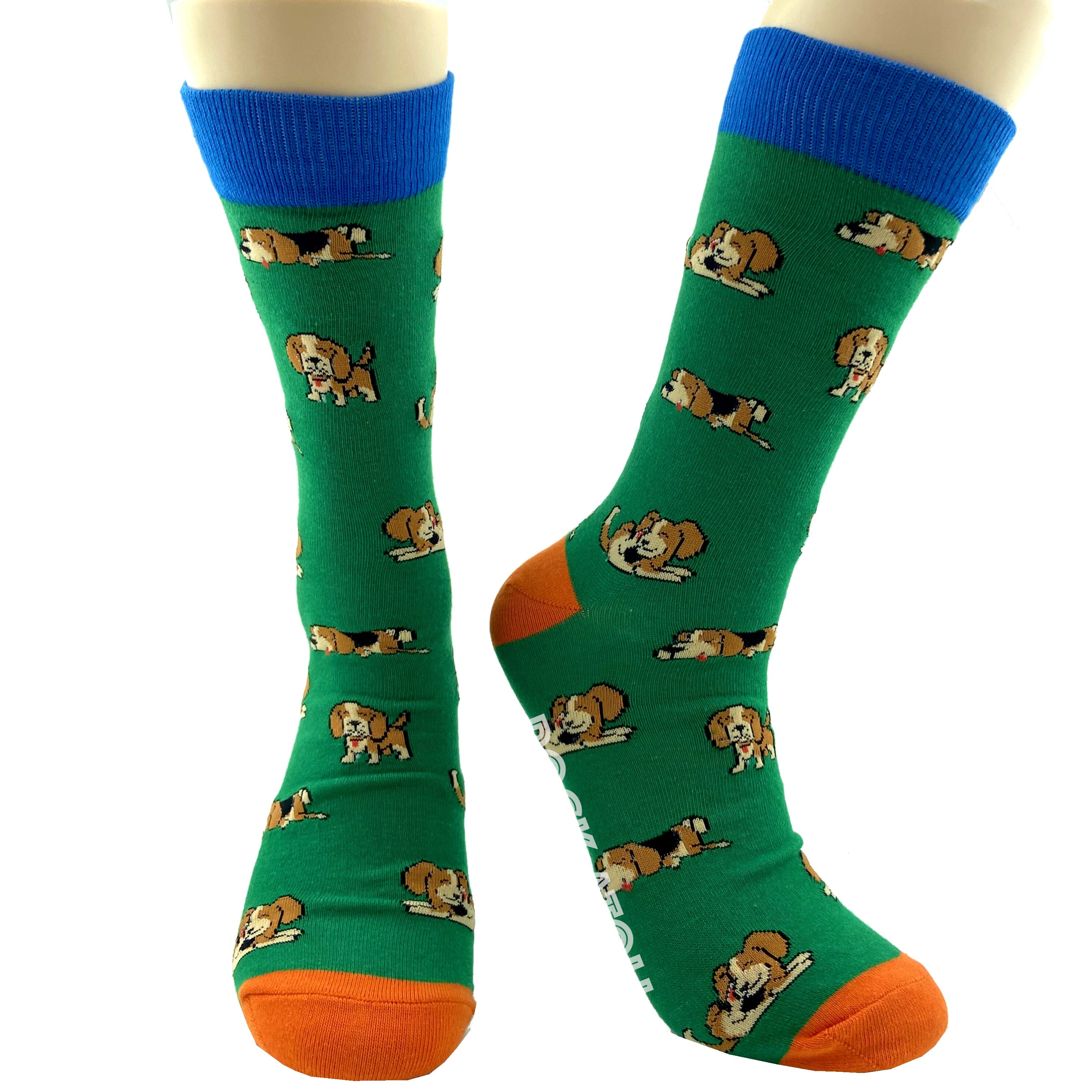Beagle Puppies Dog Patterned Ultra Soft Dog Lover Novelty Dress Socks