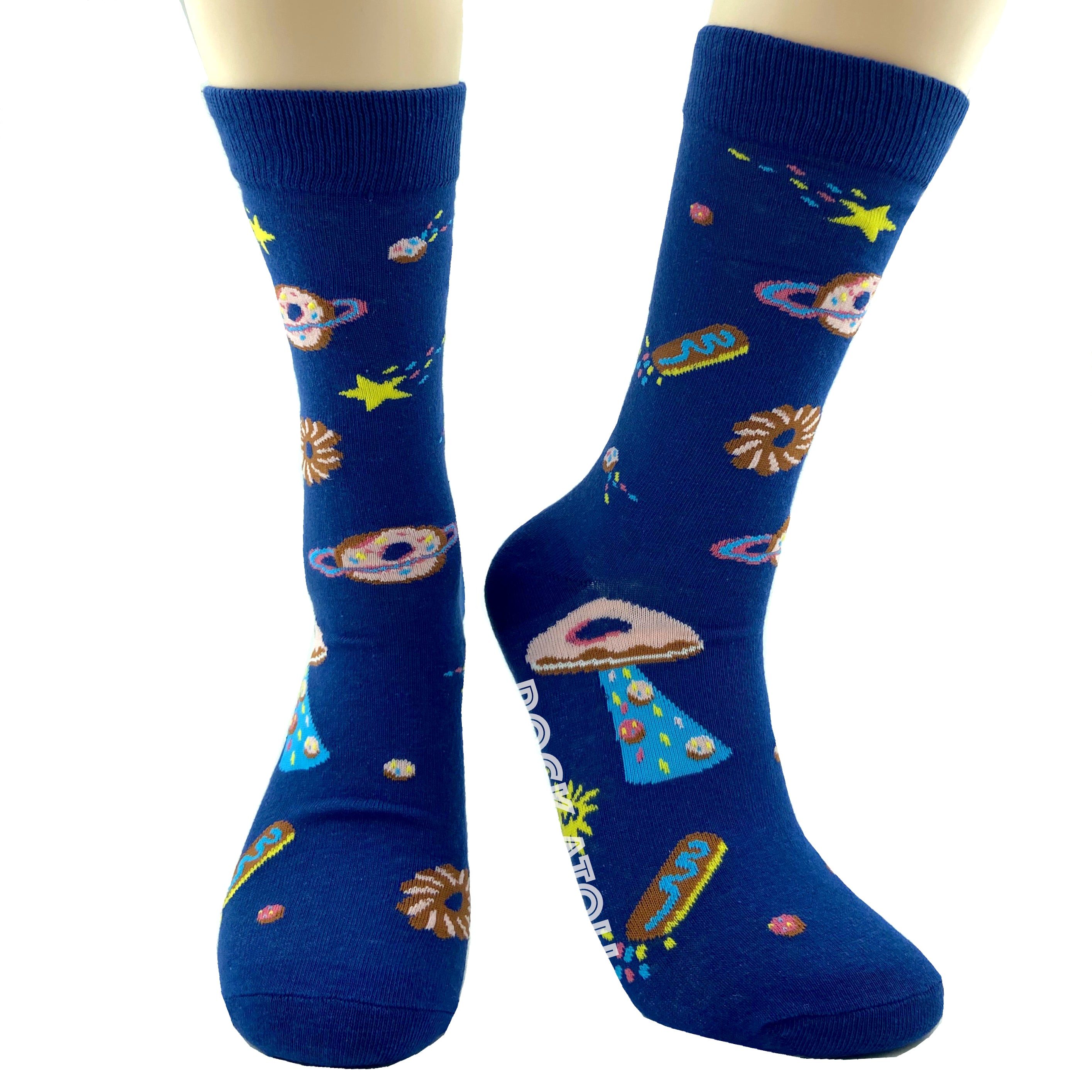 Donut Coughnuts in Outer Space Patterned Universe Themed Novelty Socks