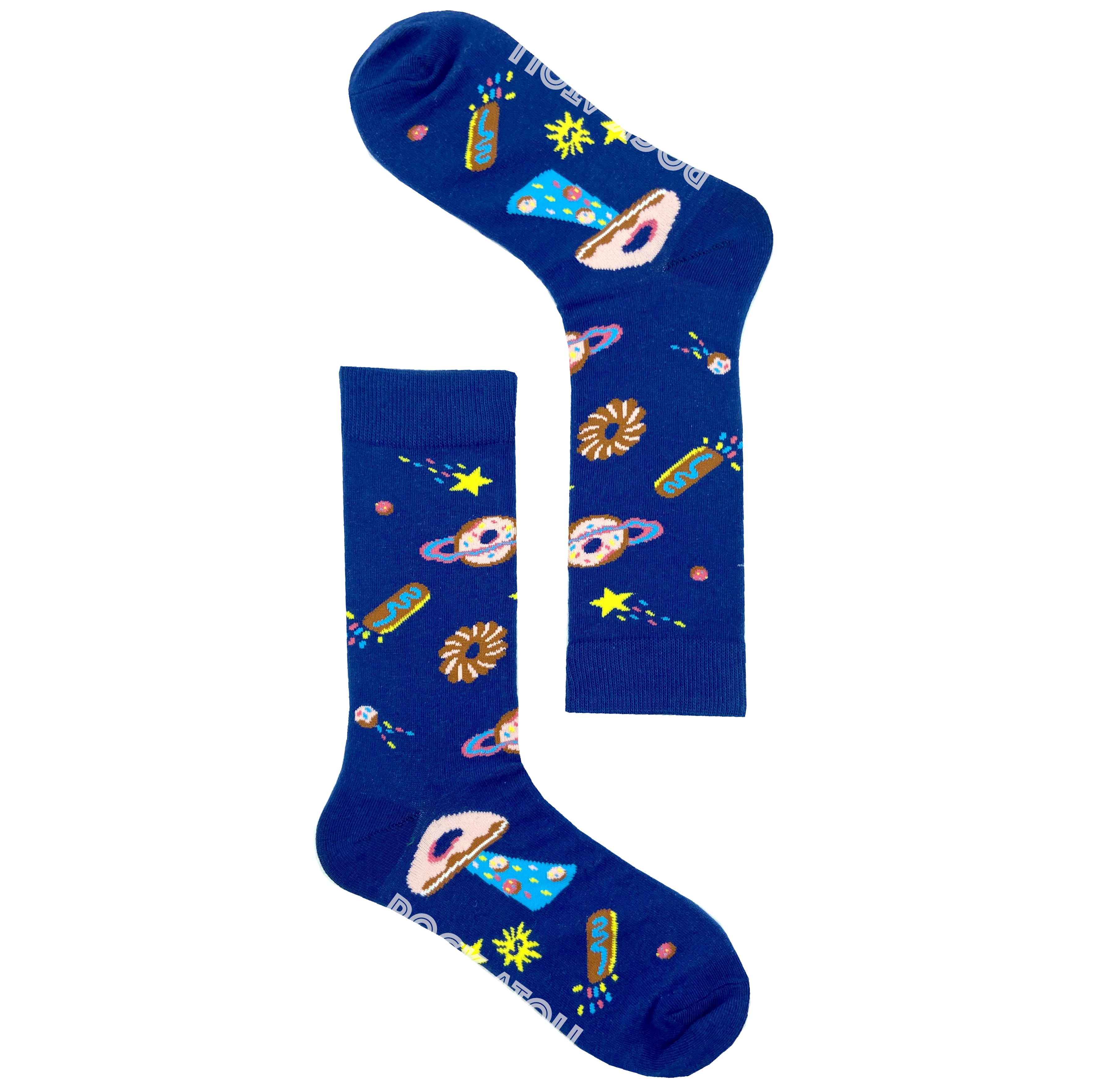 Donut Coughnuts in Outer Space Patterned Universe Themed Novelty Socks