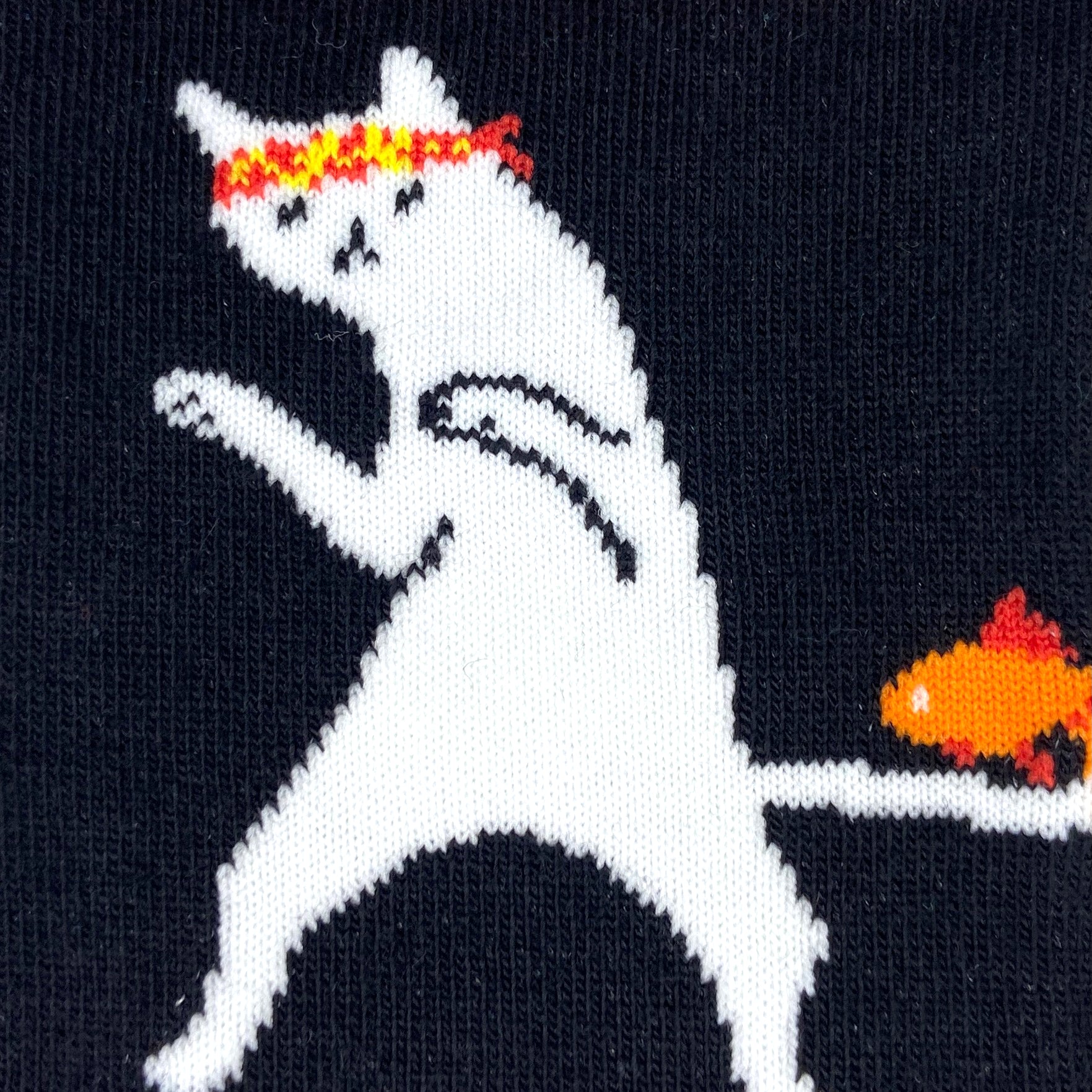 Awkward Kitty Cat and Goldfish All Over Print Novelty Long Crew Socks