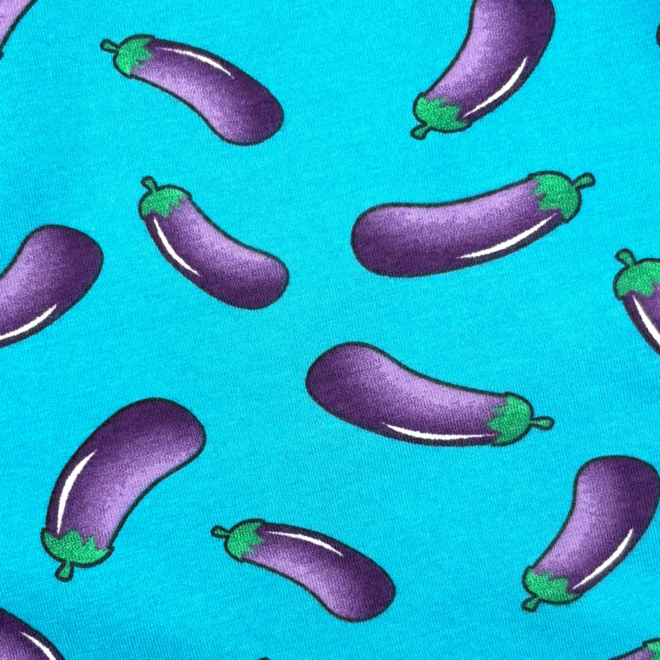 Men's Funny Novelty Print Eggplant Aubergine Patterned Pajama Shorts