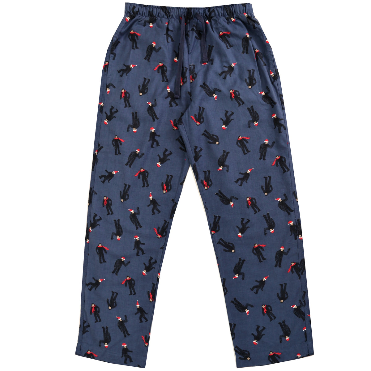 Men's Santa Sasquatch Bigfoot Yeti All Over Long Flannel Pajama Pants