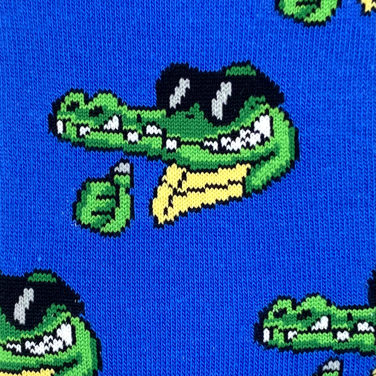 Bright Blue Cool Crocodile Alligator Reptile Patterned Novelty Socks