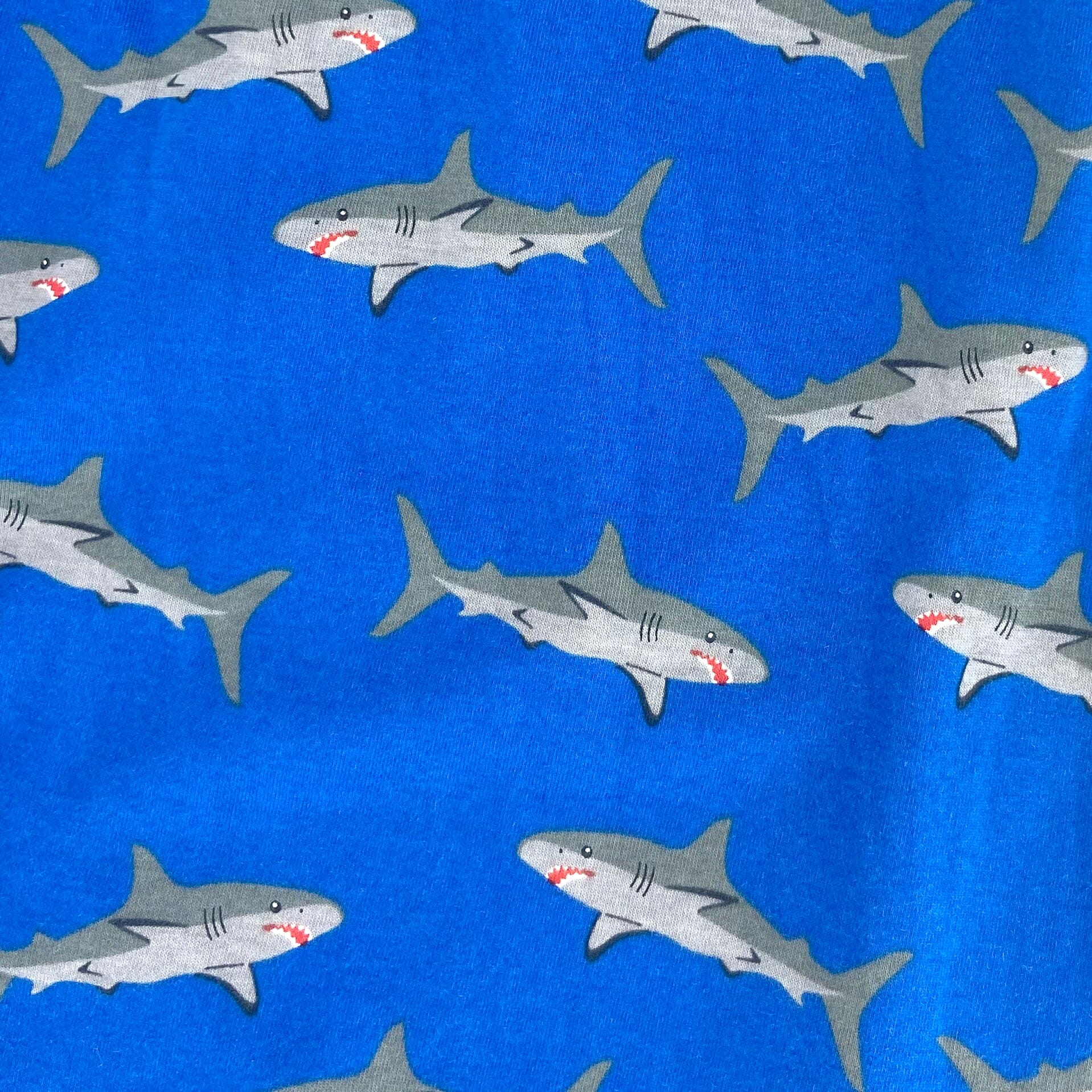 Men's Shark All Over Print Soft Cotton Knit Long Pajama Pant Bottoms