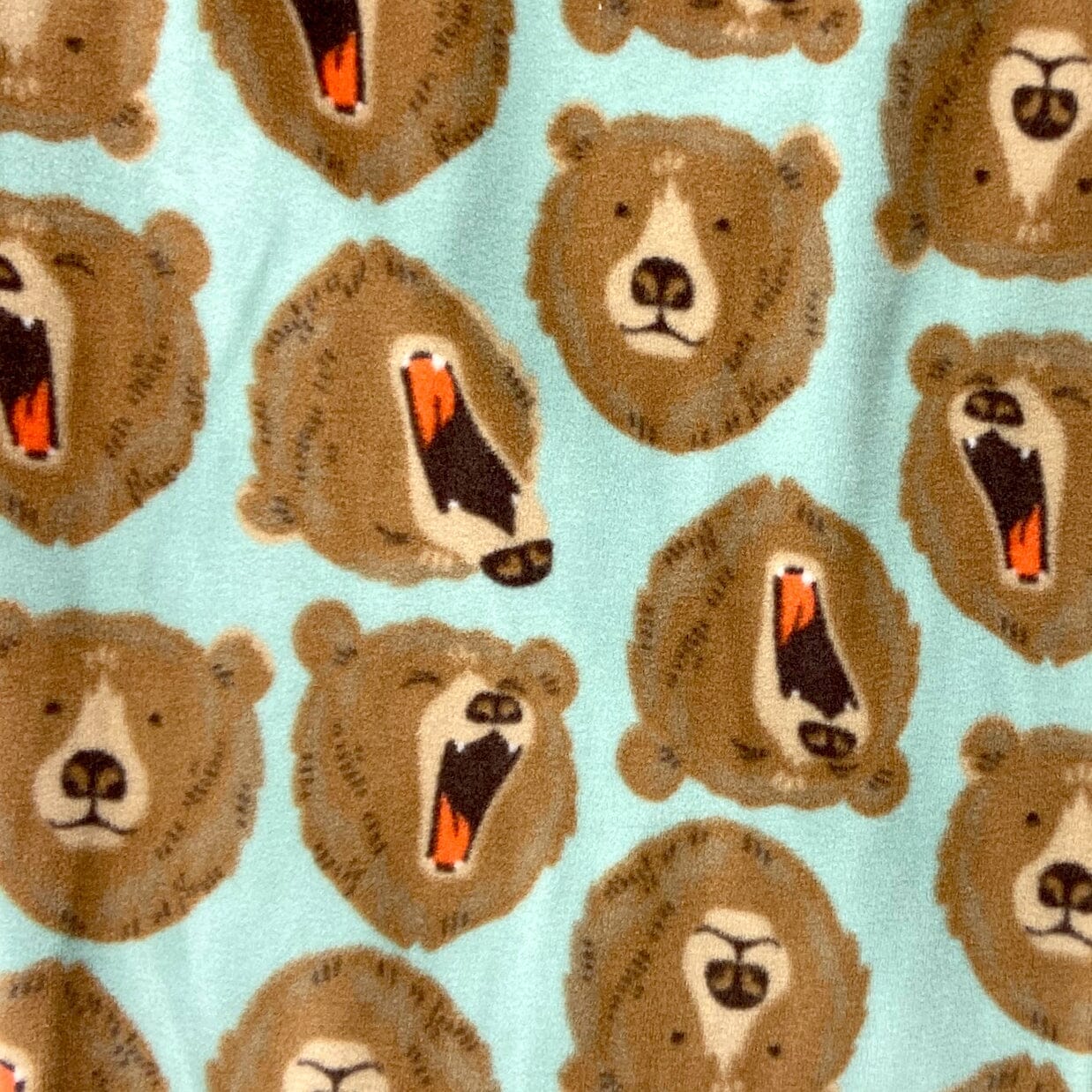 Soft Cozy Warm Brown Bear Patterned Fleece Pajama PJ Pants for Adults 