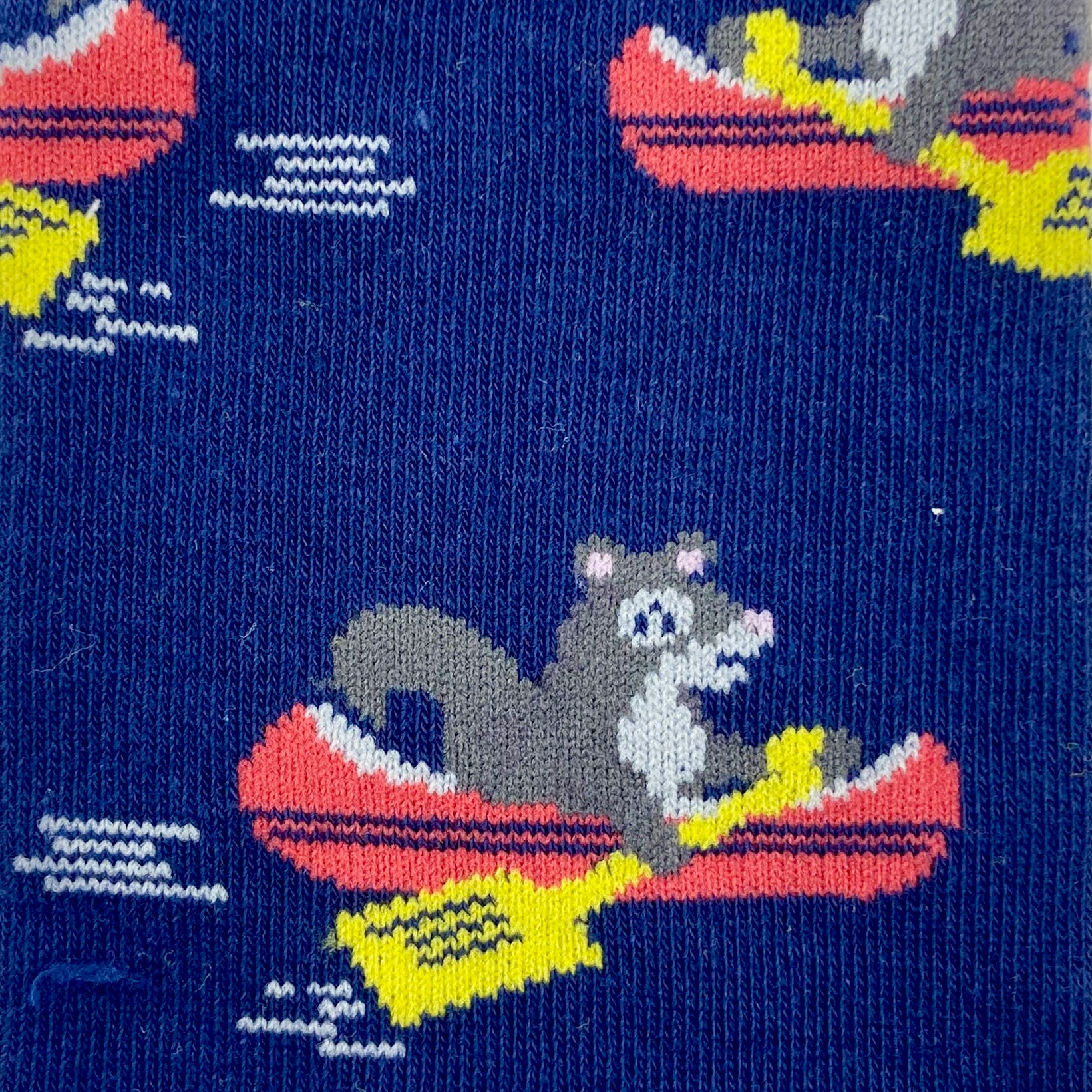 Canoeing Chipmunks Kayaking Squirrels Pattern Comfy Novelty Crew Socks