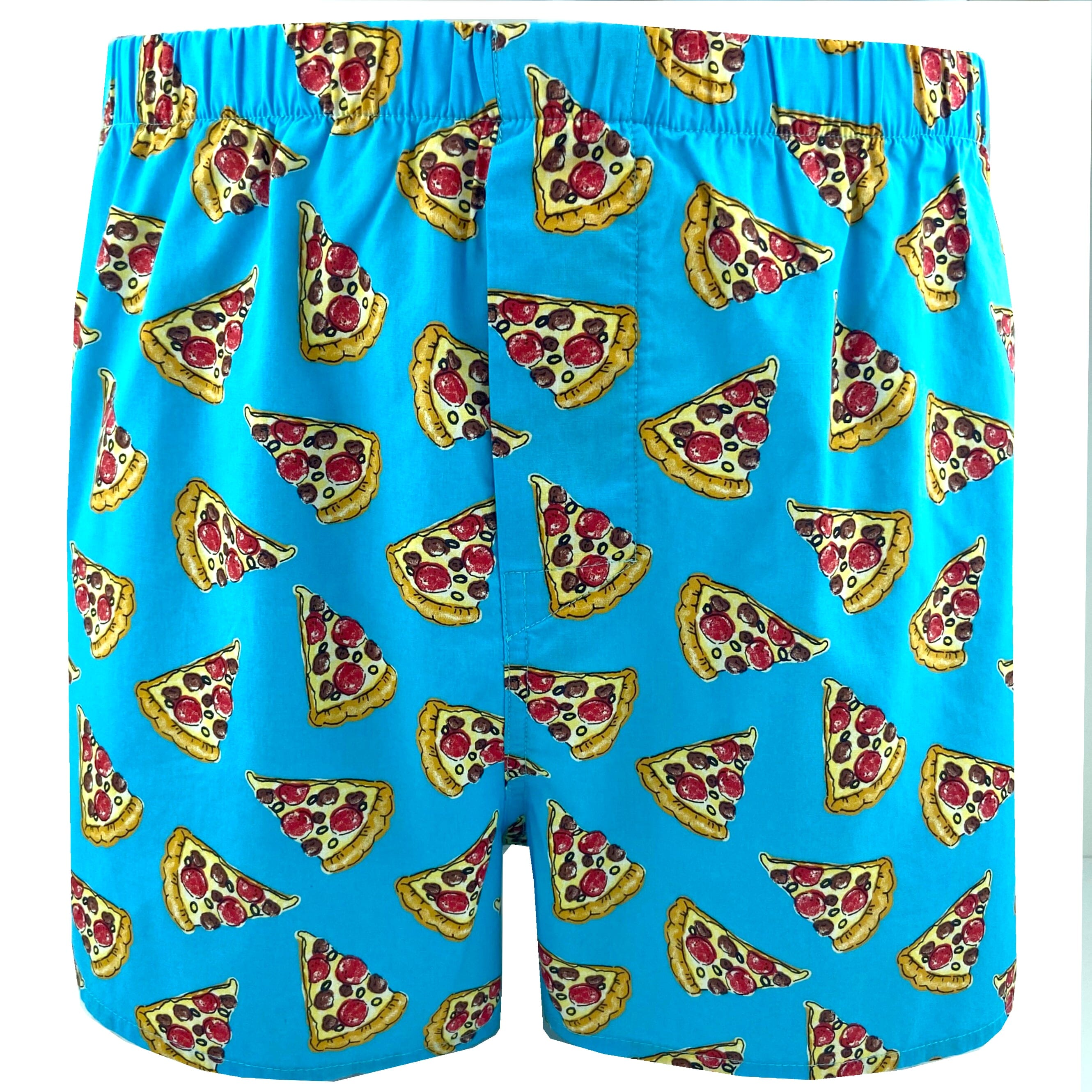 Buy Men's Cheesy Pepperoni Pizza Patterned Cotton Boxer Shorts Online