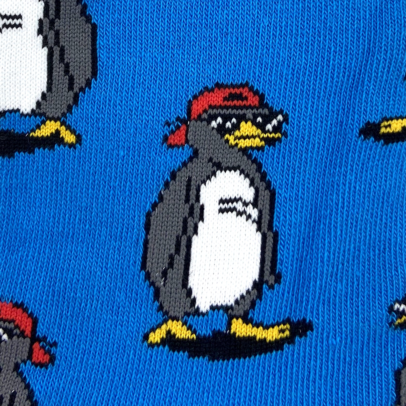 Unisex Bright Blue Chill Penguins Wearing Sunnies Print Novelty Socks