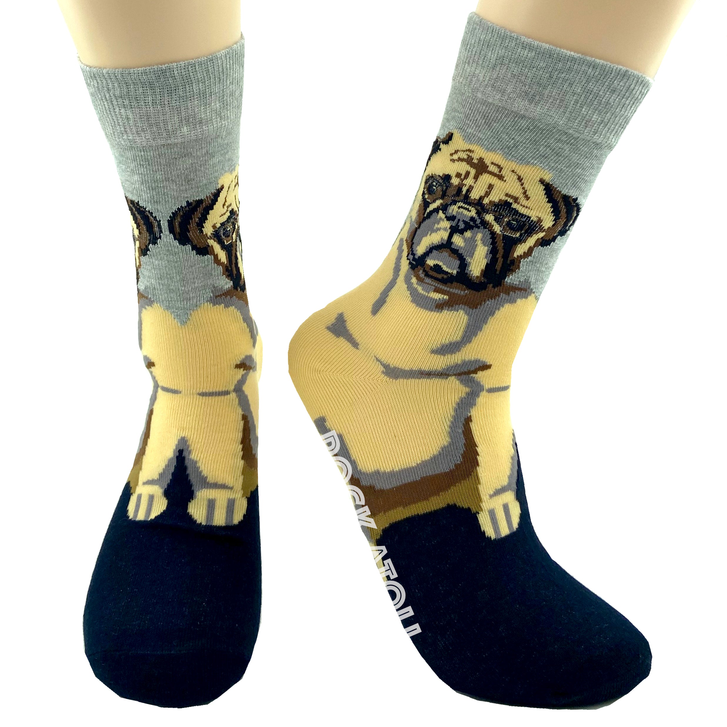 Cute Pug Patterned Dog Lovers Unisex Cotton Novelty Crew Socks