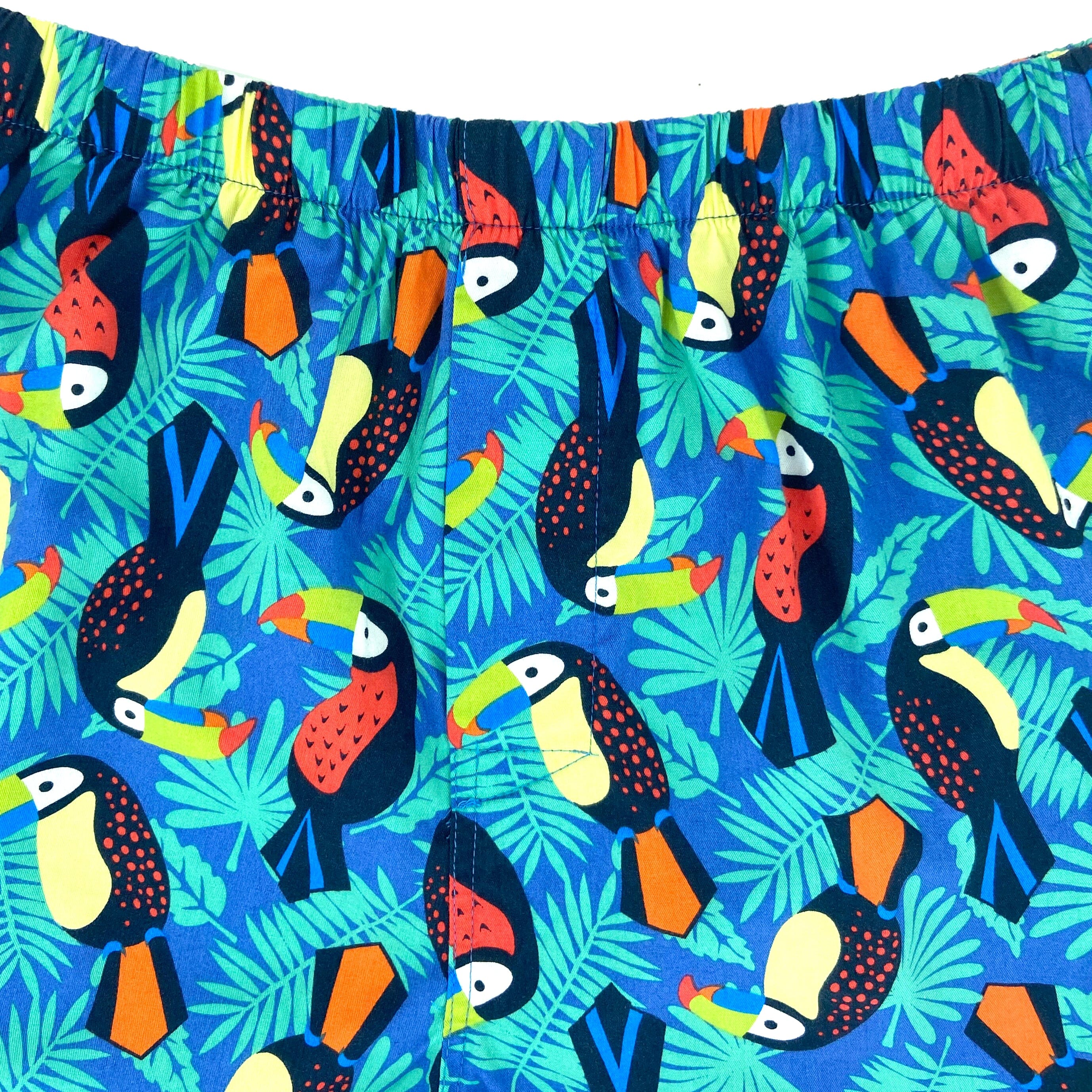 Men's Vibrant Toucan Bird Animal Patterned Cotton Boxer Shorts S-XXL