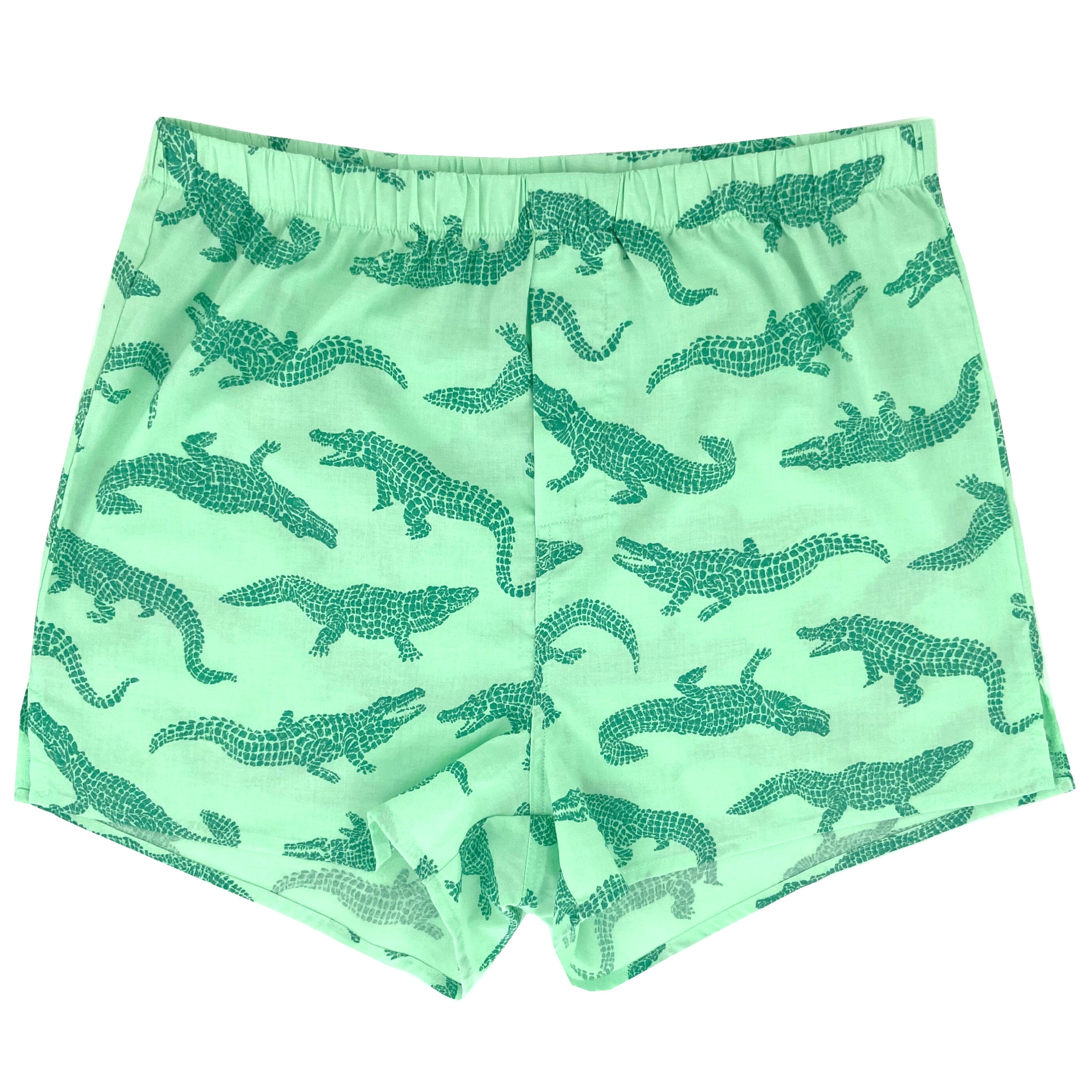 Men's Green Crocodile Alligator All Over Print Boxer Shorts Underwear