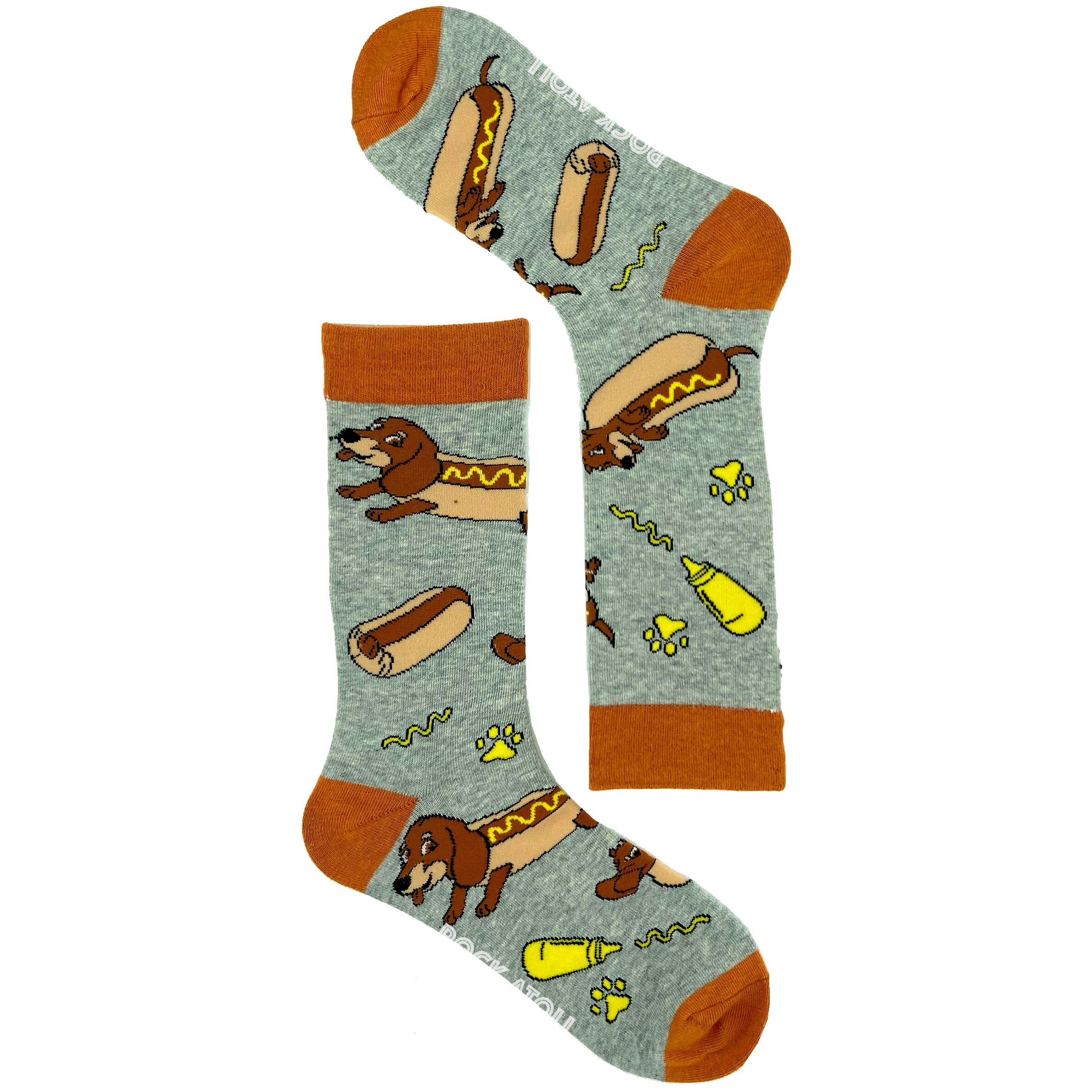 Unisex Dog Lovers Dachshund Weiner Hot Dog Patterned Novelty Socks