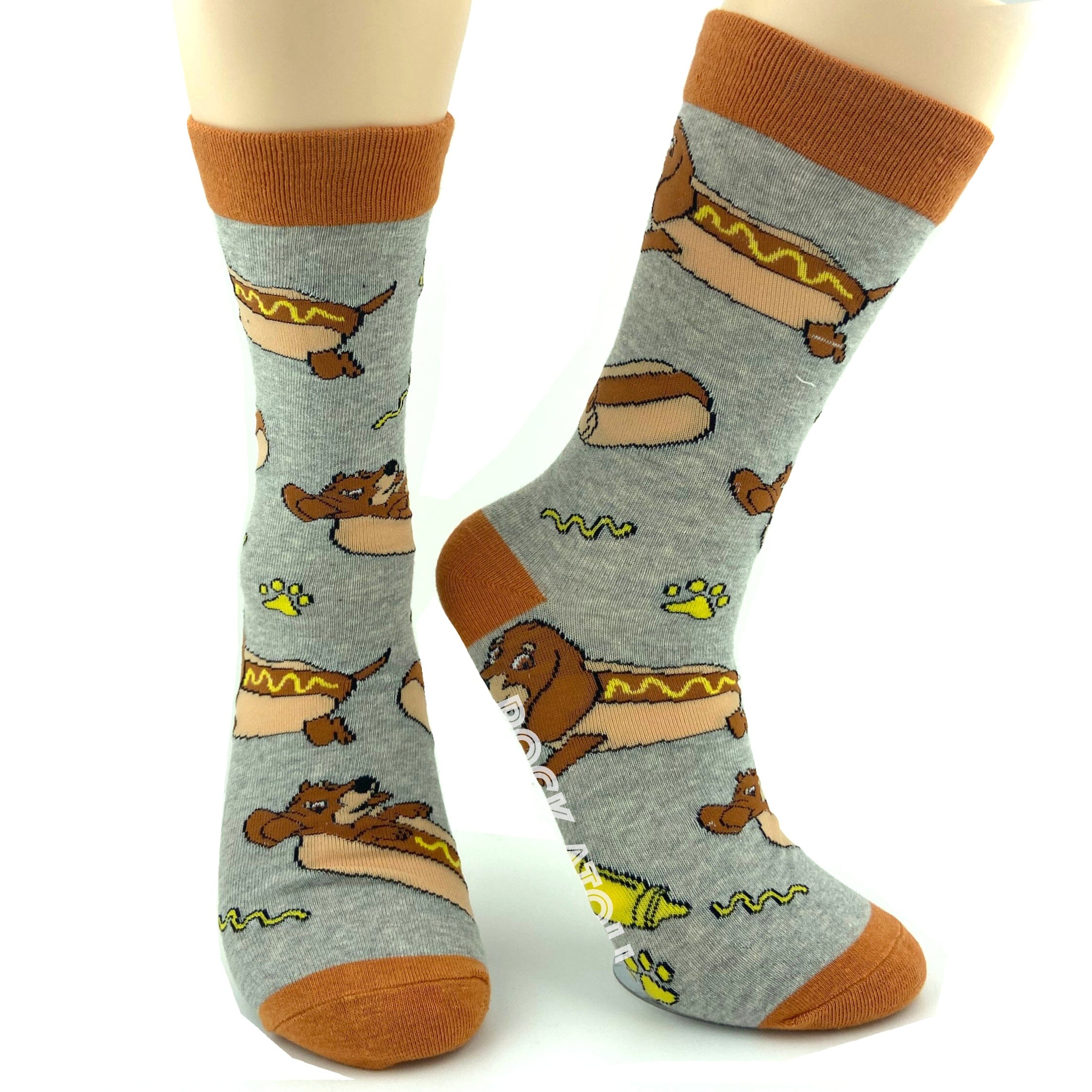 Unisex Dog Lovers Dachshund Weiner Hot Dog Patterned Novelty Socks