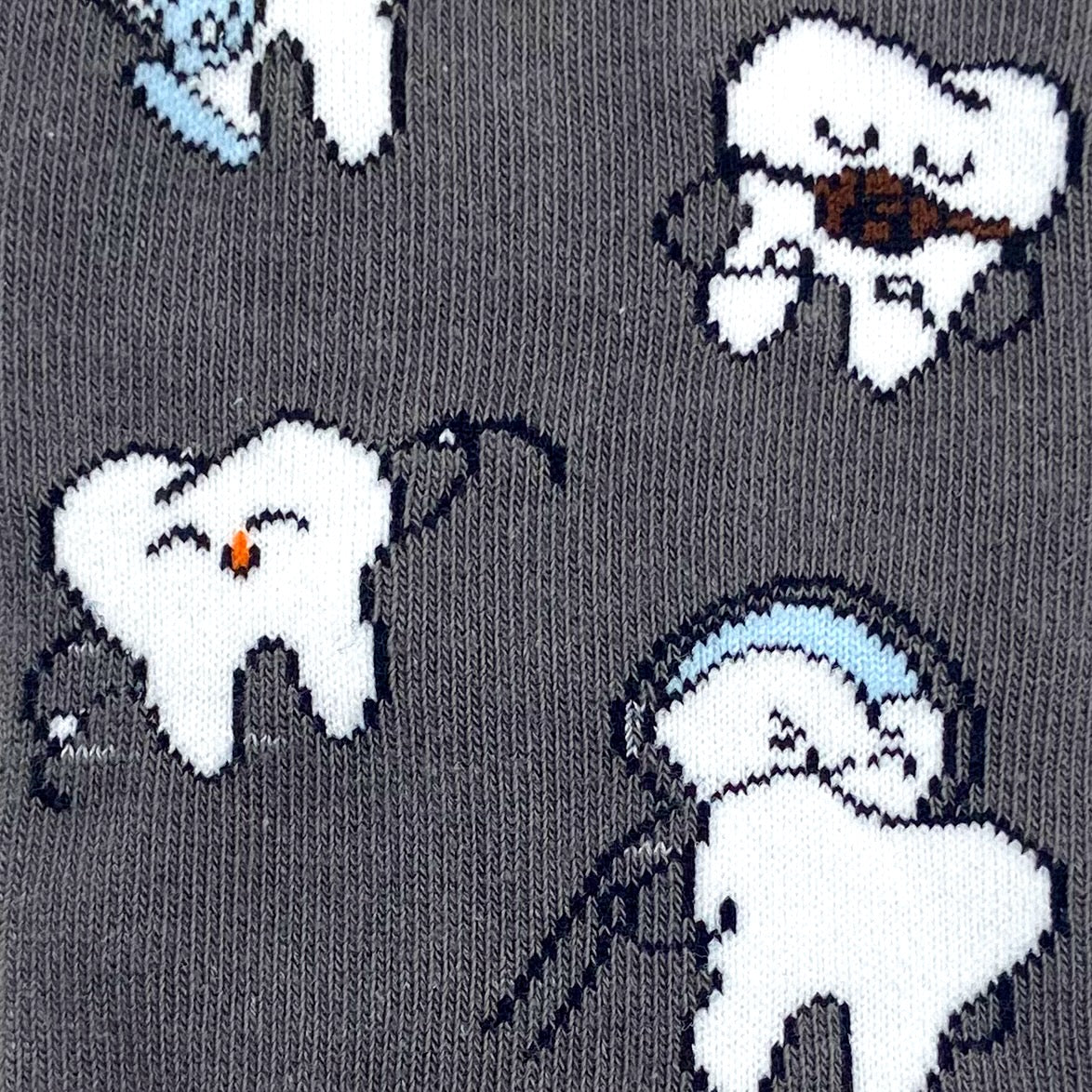 Unisex Dentist Themed Flossing Teeth Patterned Cotton Novelty Socks