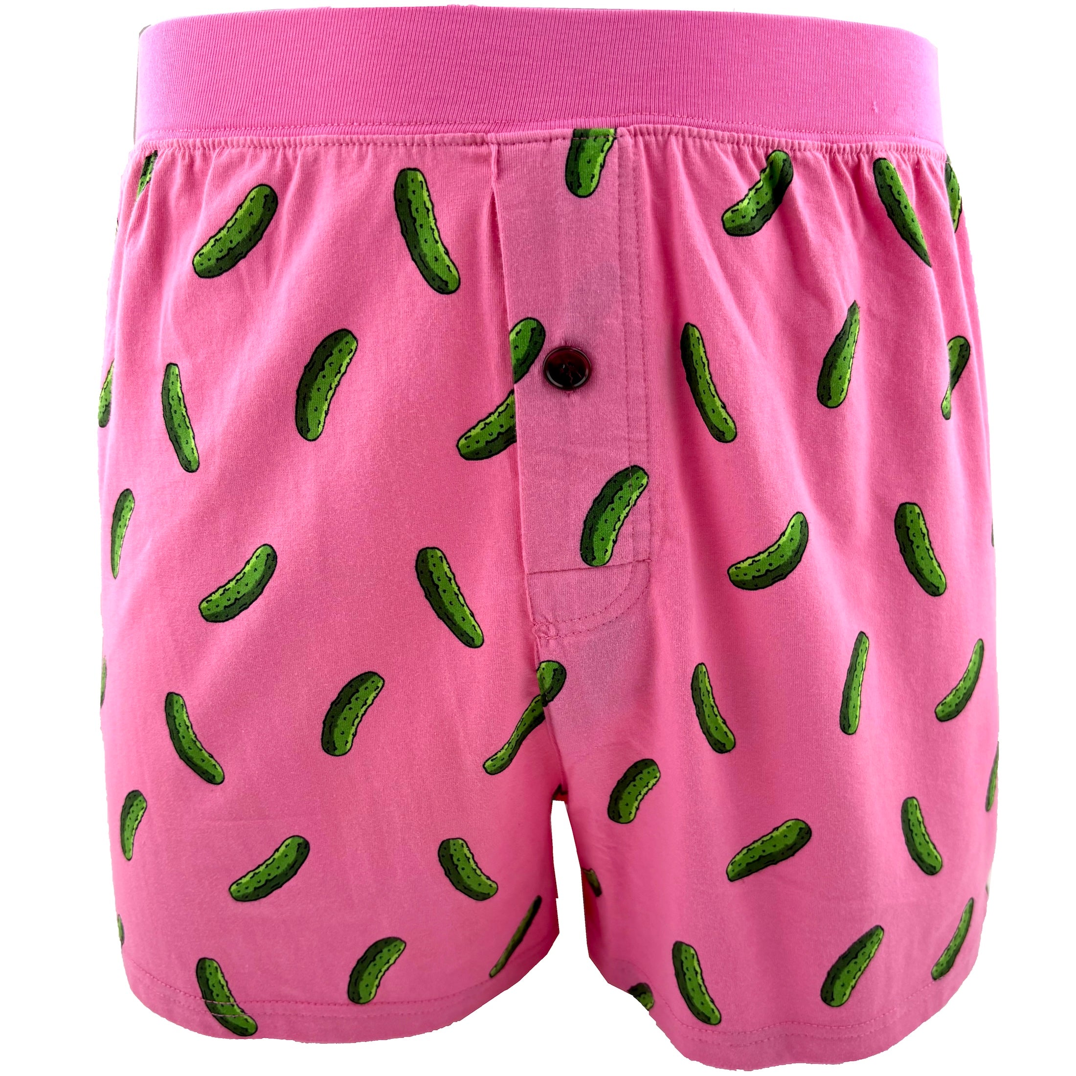 Men's Funny Novelty Print Cucumber Pickle Patterned Pajama PJ Shorts