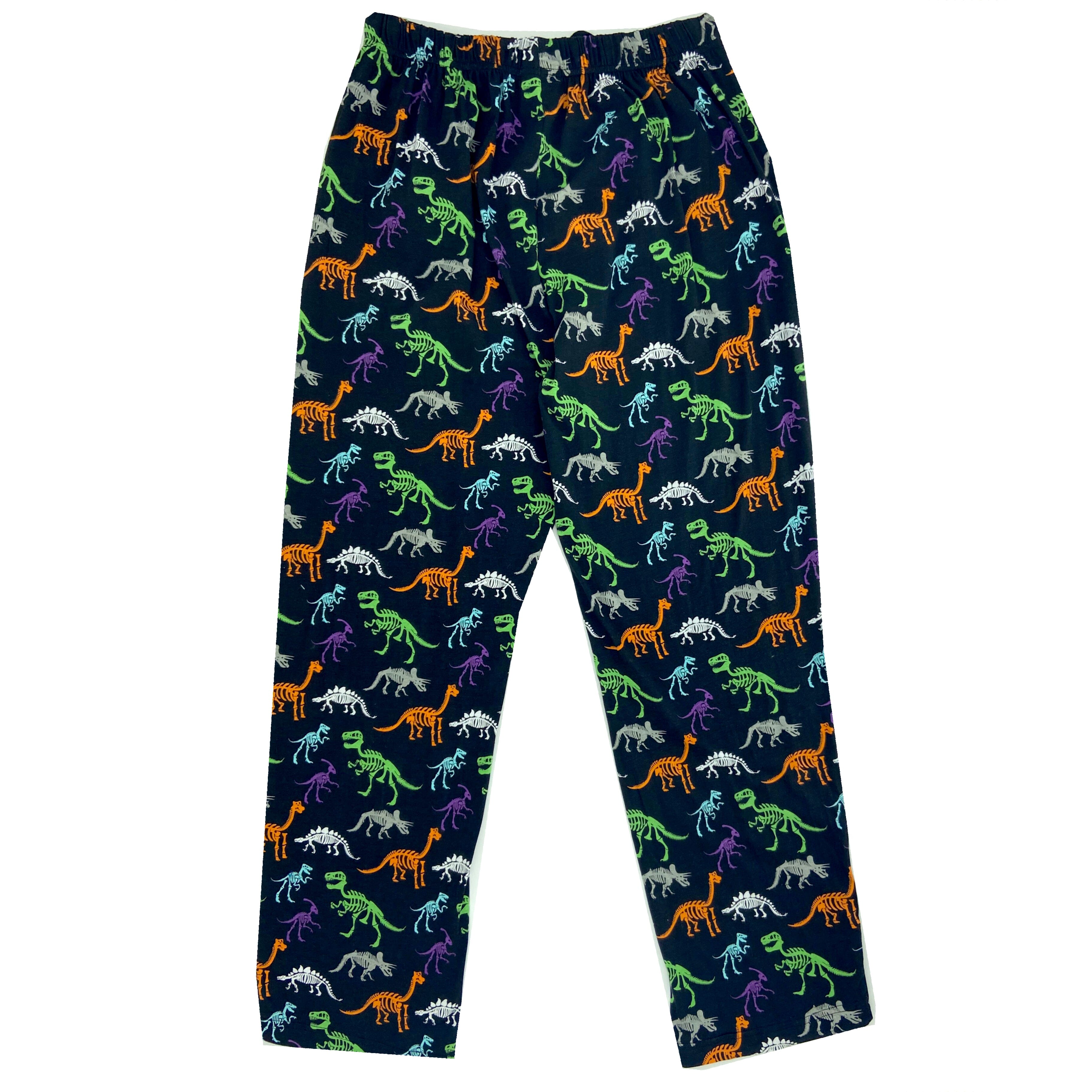 Men's Dinosaur Fossil Patterned Palaeontology Cotton Knit Pyjama Pants