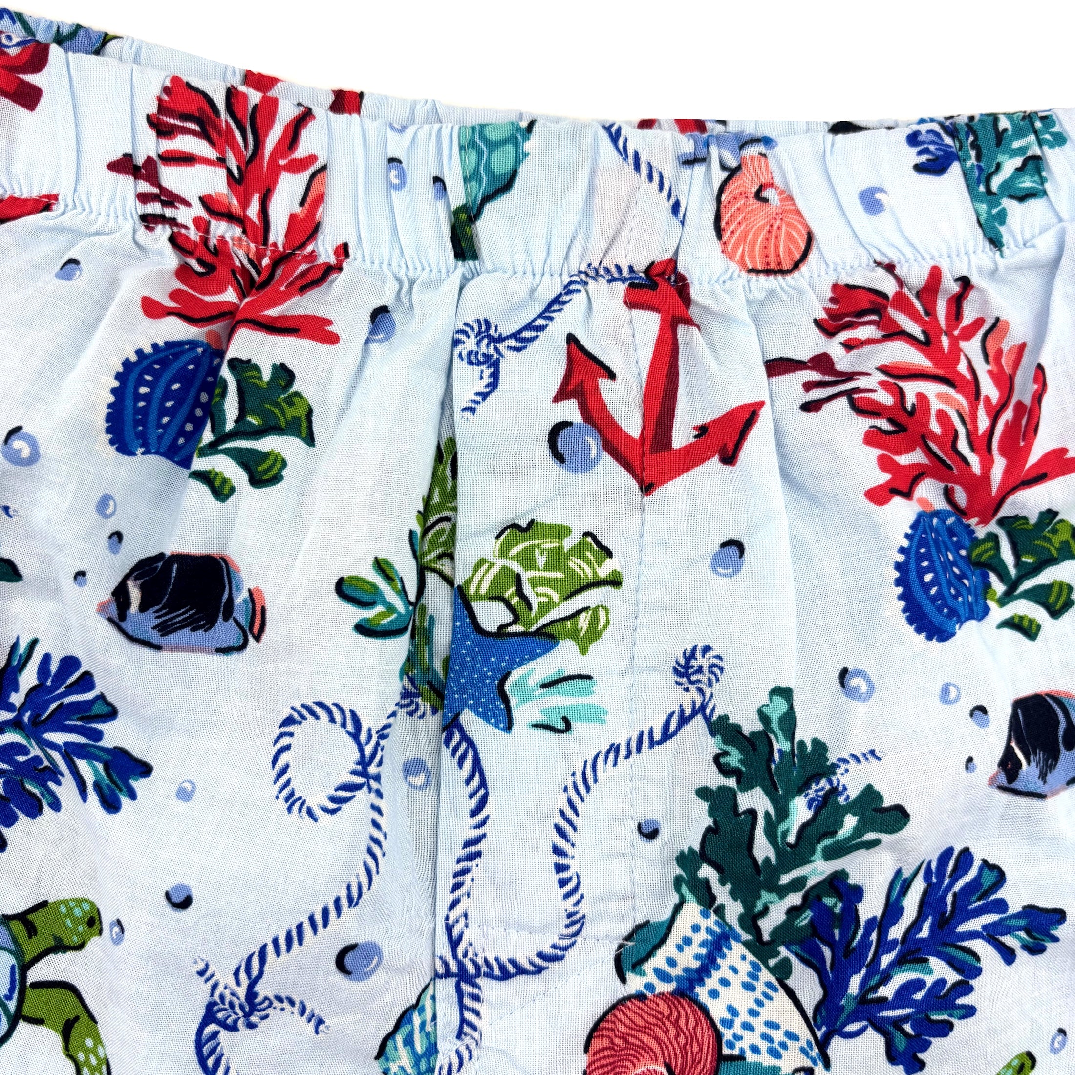 Under The Sea Diving Themed Sea Turtles & Coral Patterned Boxer Shorts
