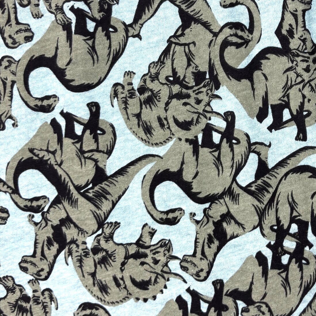 Men's Dinosaur Collage All Over Print Cotton Knit Long Pyjama Bottoms