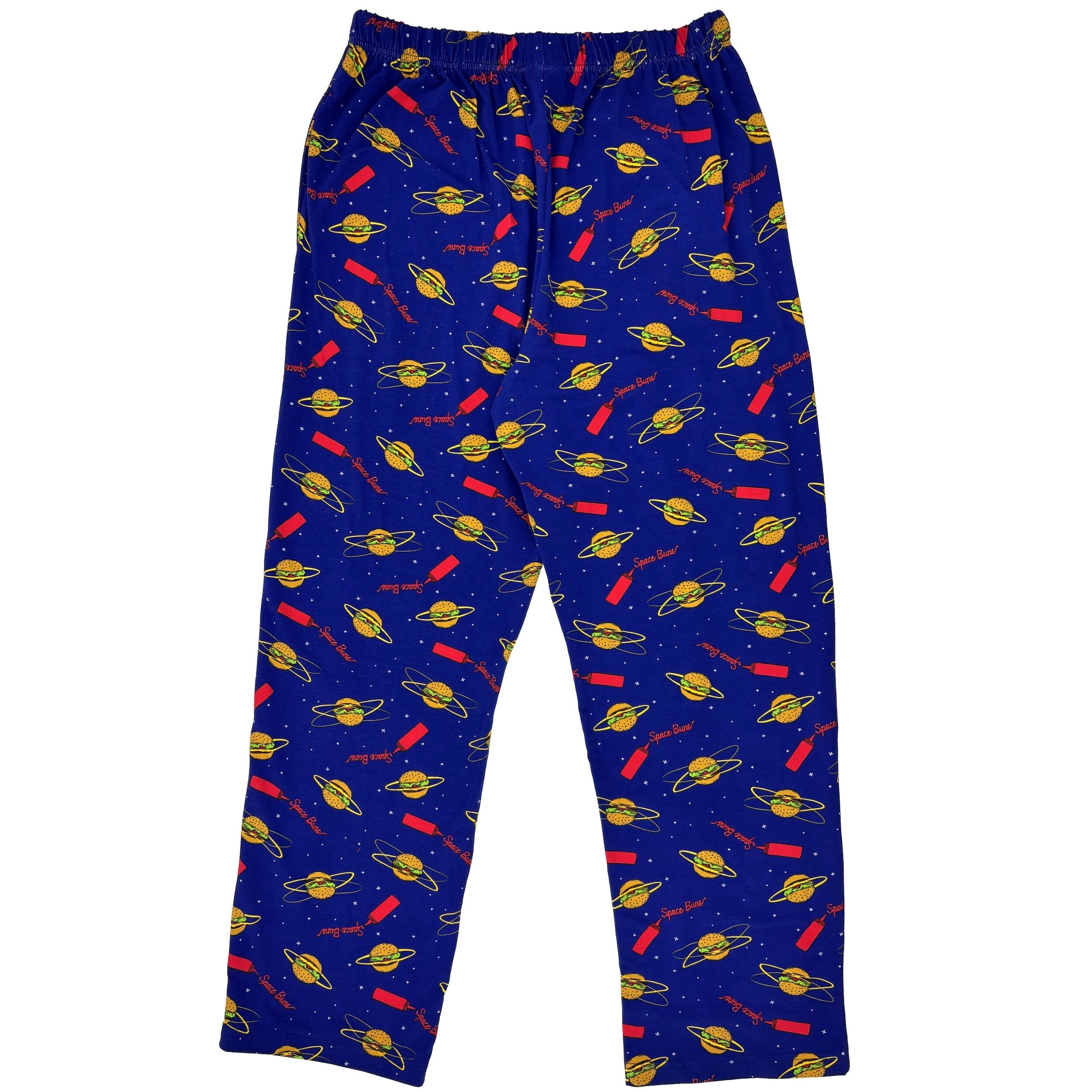 Men's Food Inspired Burgers in Space Print Cotton Pajama Sleep Pants