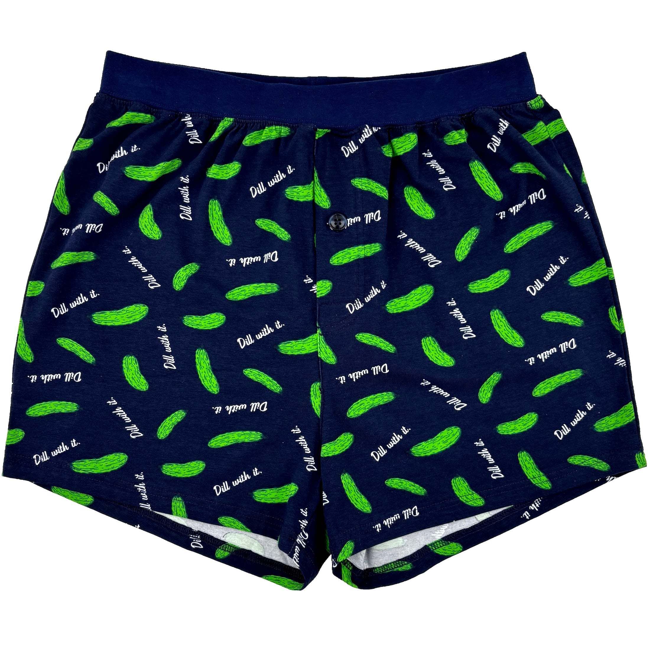 Men's Funny Novelty Print Dill Pickel Patterned Pajama Shorts