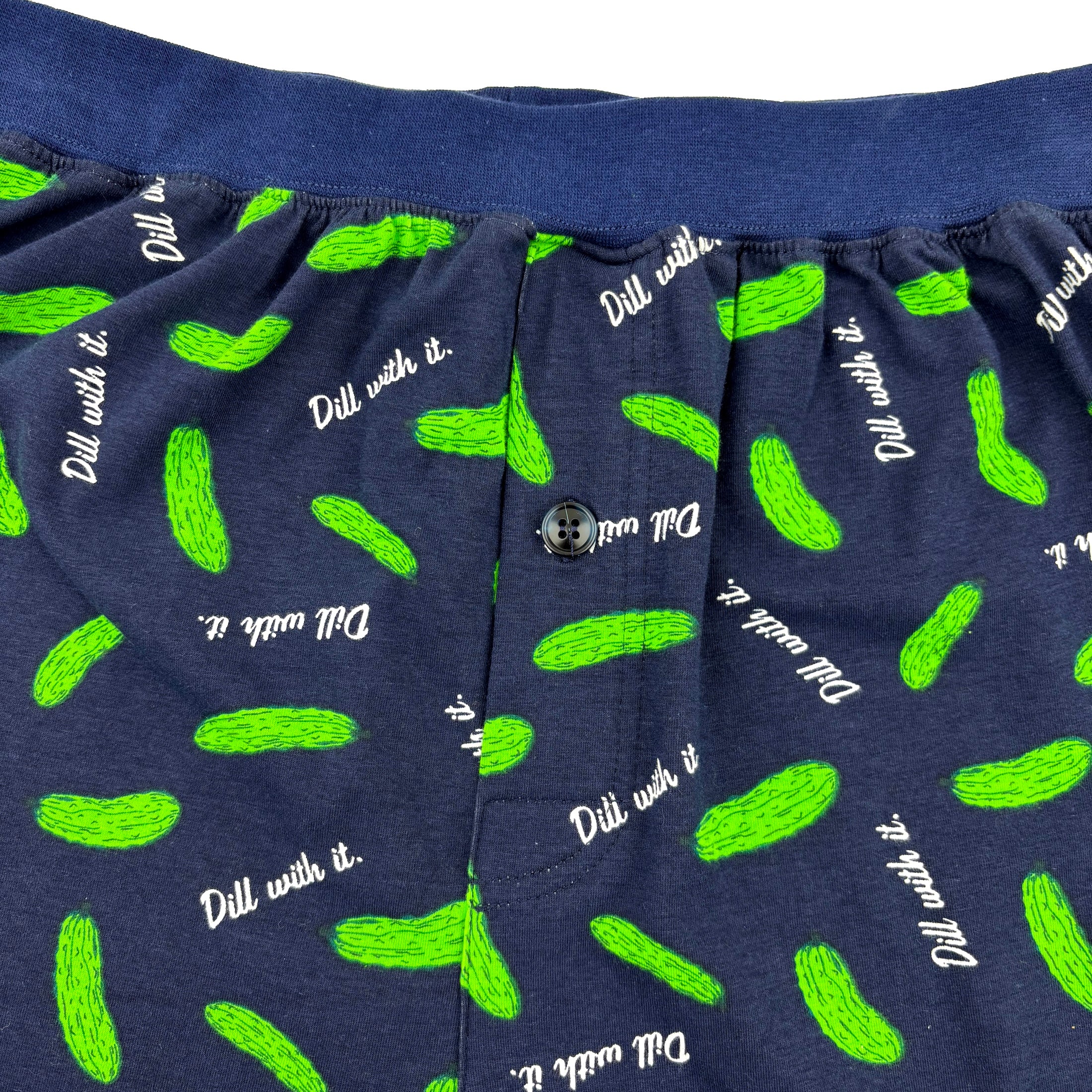 Men's Funny Novelty Print Dill Pickel Patterned Pajama Shorts