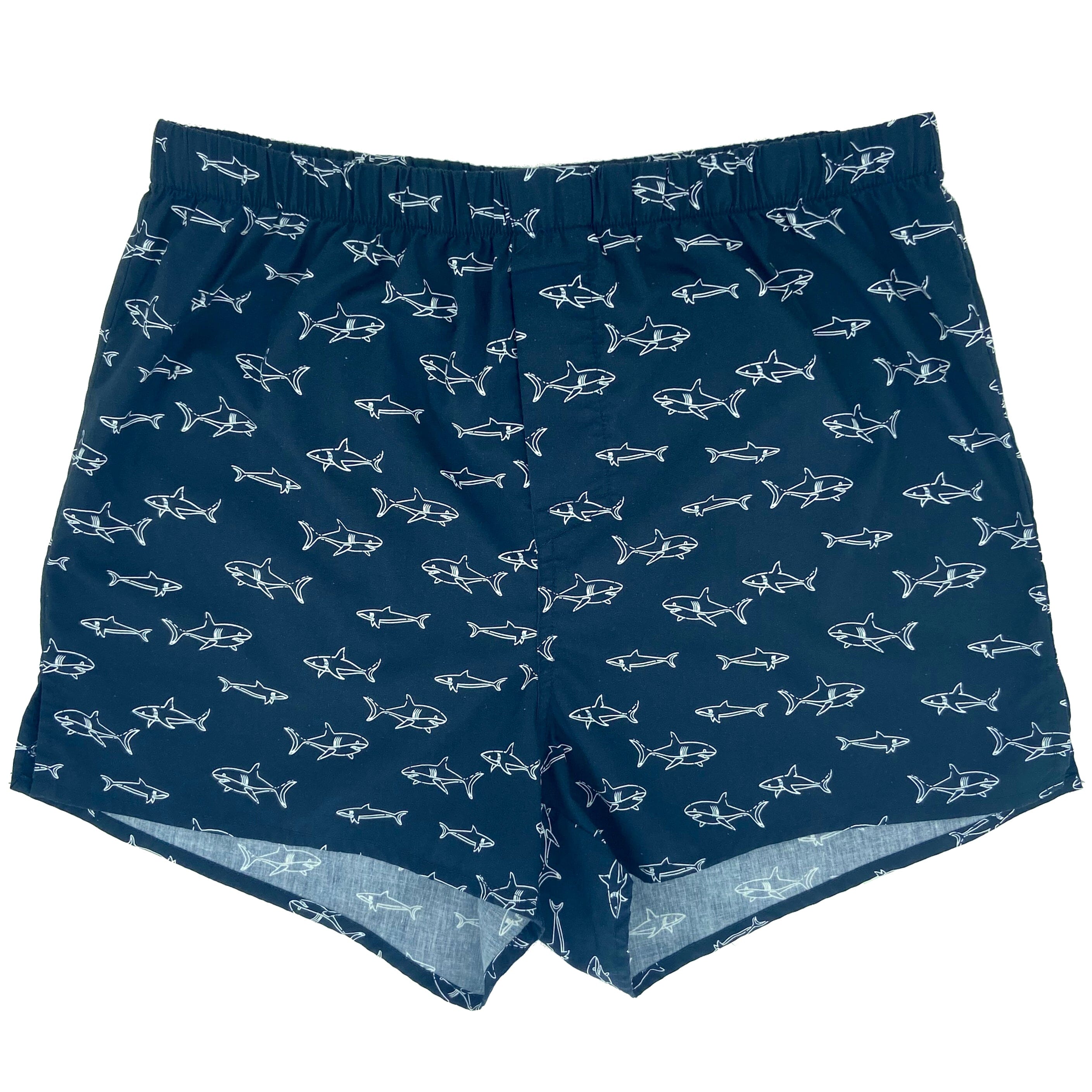 Navy Blue Shark Boxers For Men. Buy Men's Baby Shark Boxer Shorts Here