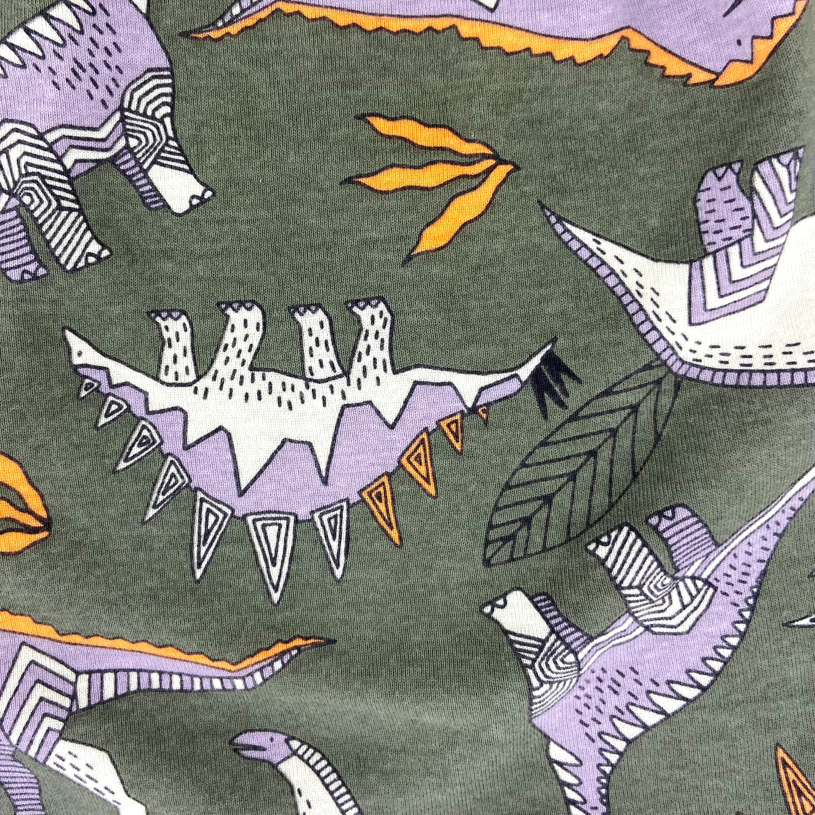 Men's Soft Comfy Abstract Dinosaur Print Cotton Knit Pajama PJ Shorts