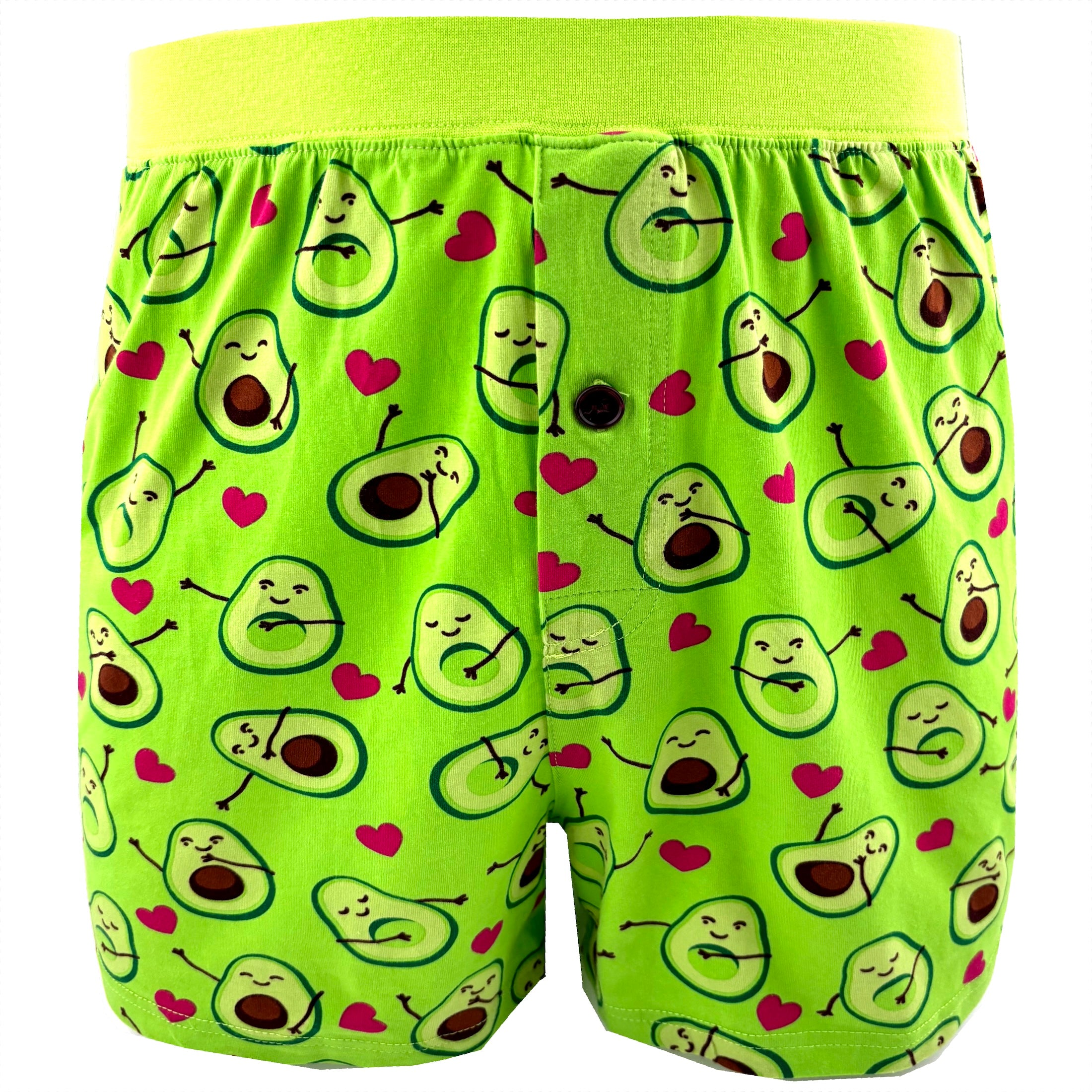 Men's Super Comfy Cartoon Avocados All Over Print Cotton Pajama Shorts