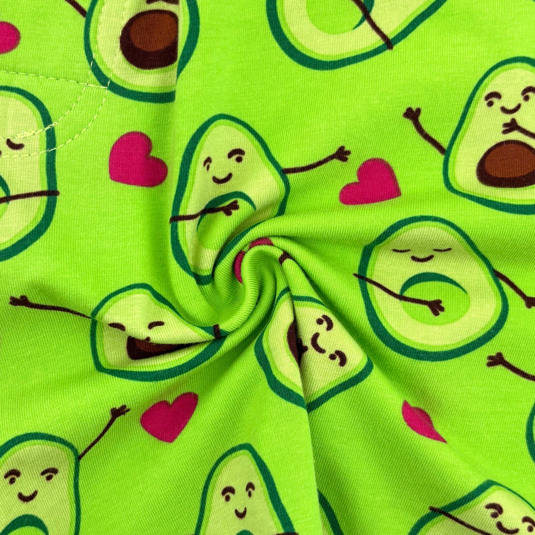 Men's Super Comfy Cartoon Avocados All Over Print Cotton Pajama Shorts