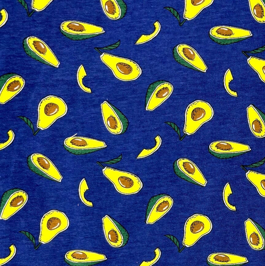 Men's Comfy Avocado Print Food Themed Long Cotton Pajama Pant Bottoms