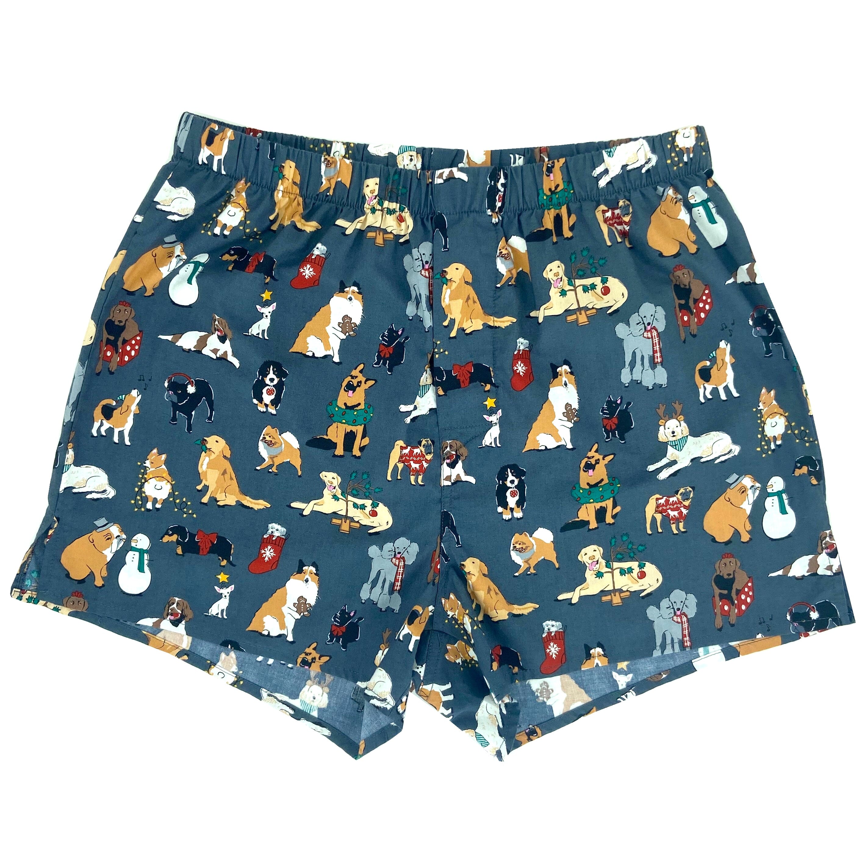 Festive Christmas Boxers For Men. Buy Men's Dog Patterned Boxer Shorts