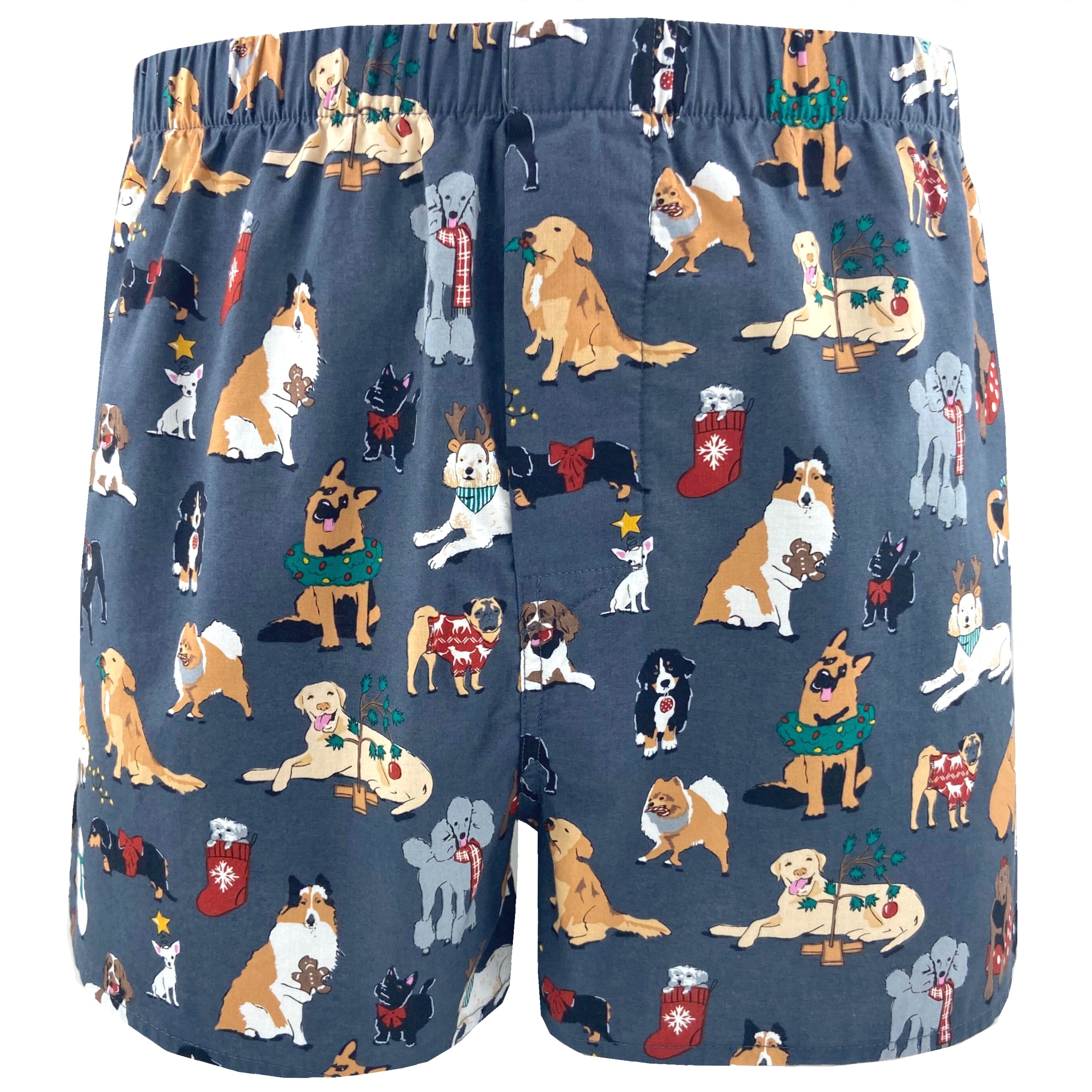 Festive Christmas Boxers For Men. Buy Men's Dog Patterned Boxer Shorts