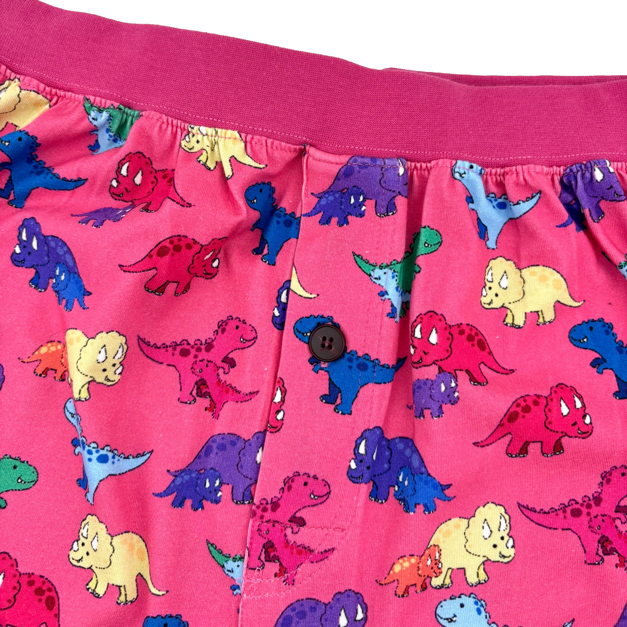 Men's Cartoon Triceratops Dinosaur Print Cotton Knit Pajama PJ Shorts