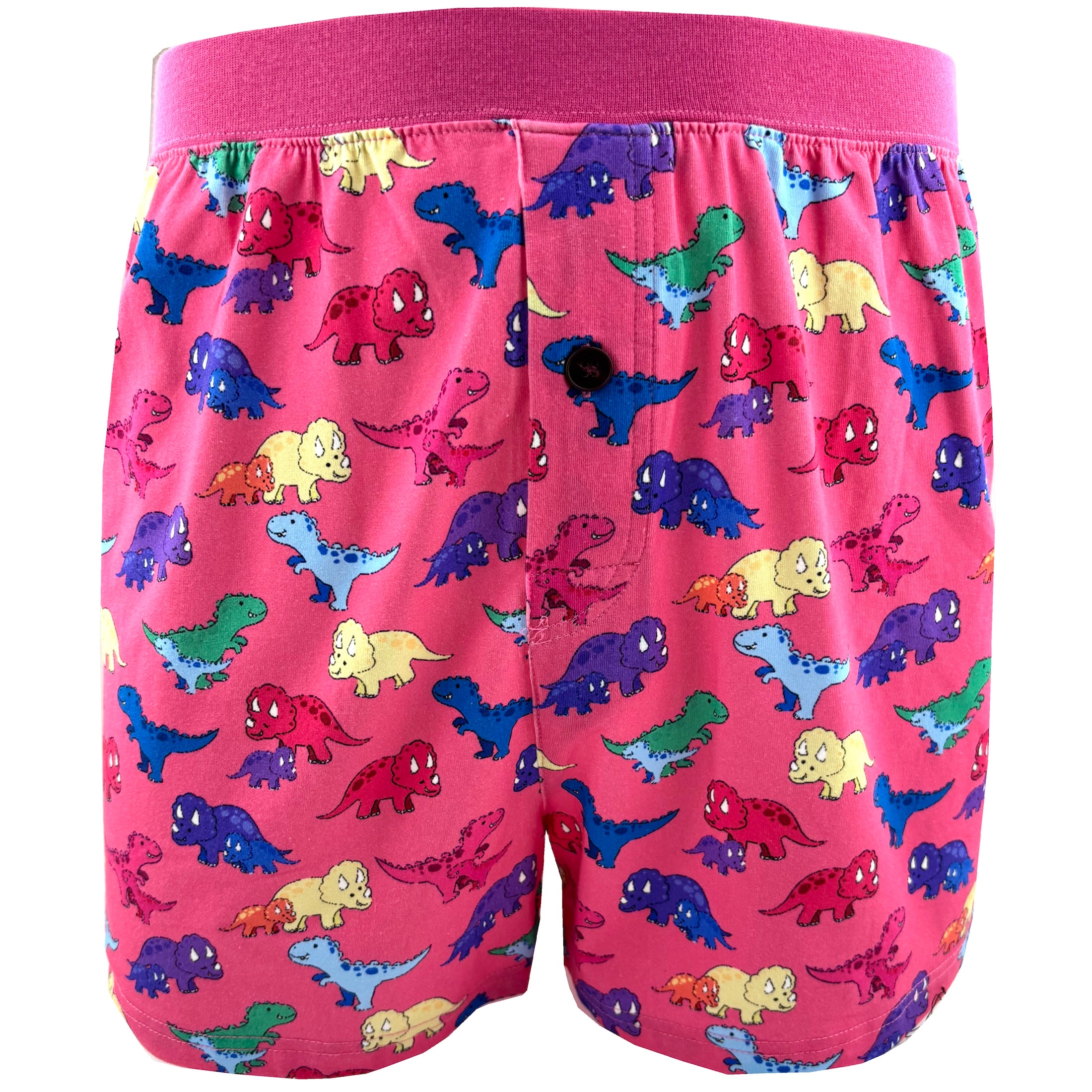 Men's Cartoon Triceratops Dinosaur Print Cotton Knit Pajama PJ Shorts