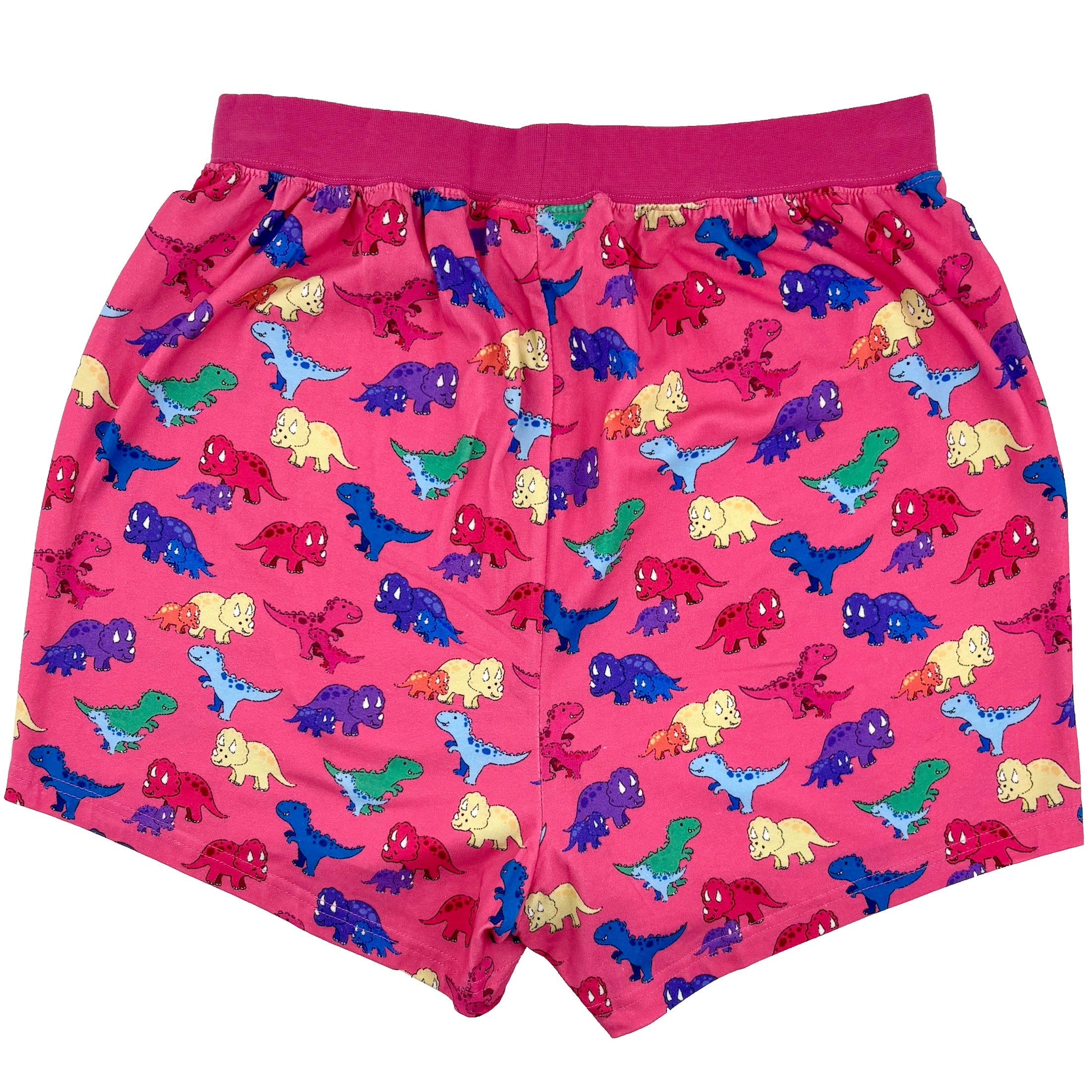 Men's Cartoon Triceratops Dinosaur Print Cotton Knit Pajama PJ Shorts
