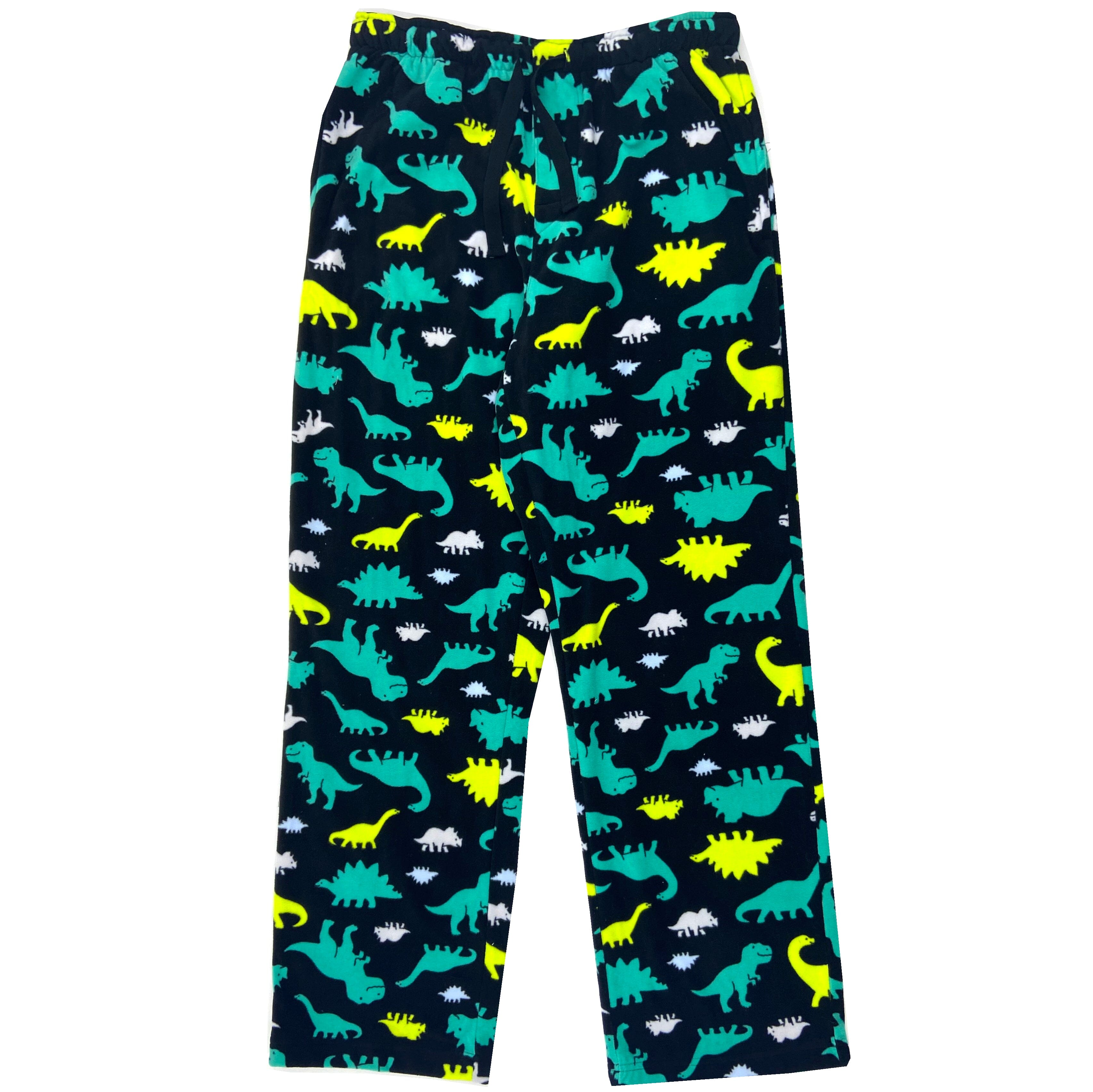 Adult Men's Cartoon Dinosaur All Over Print Fleece Pant PJ Pant Bottoms