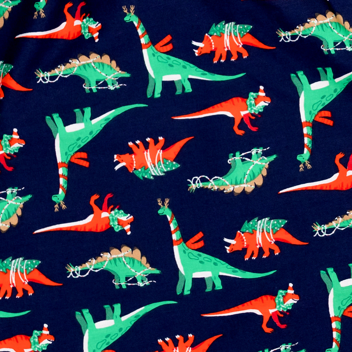 Men's Festive Dinosaurs & Christmas Tree Print Cotton Boxer Shorts All Over Print