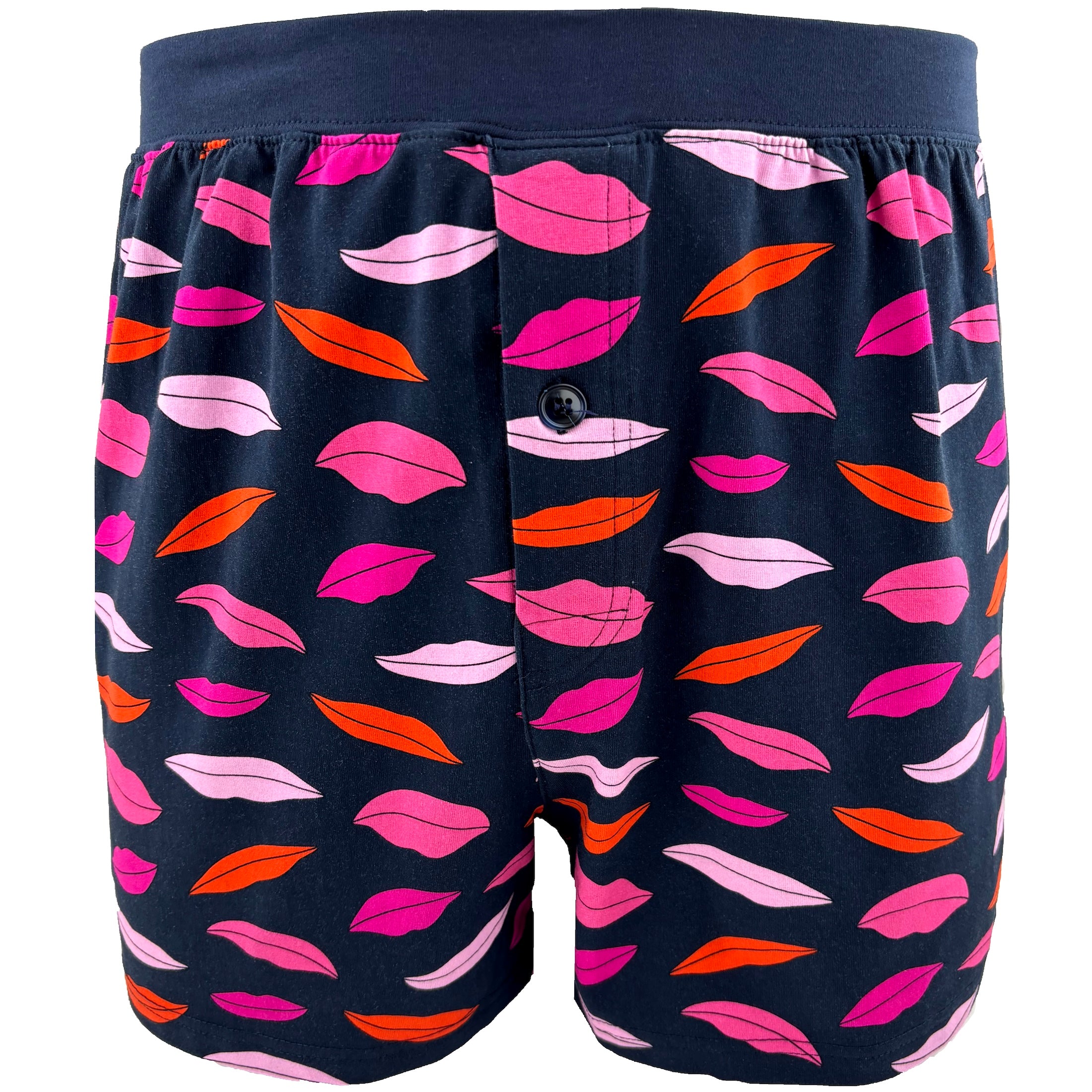 Men's Soft Comfy Smiling Lips All Over Print Love Themed Pajama Shorts