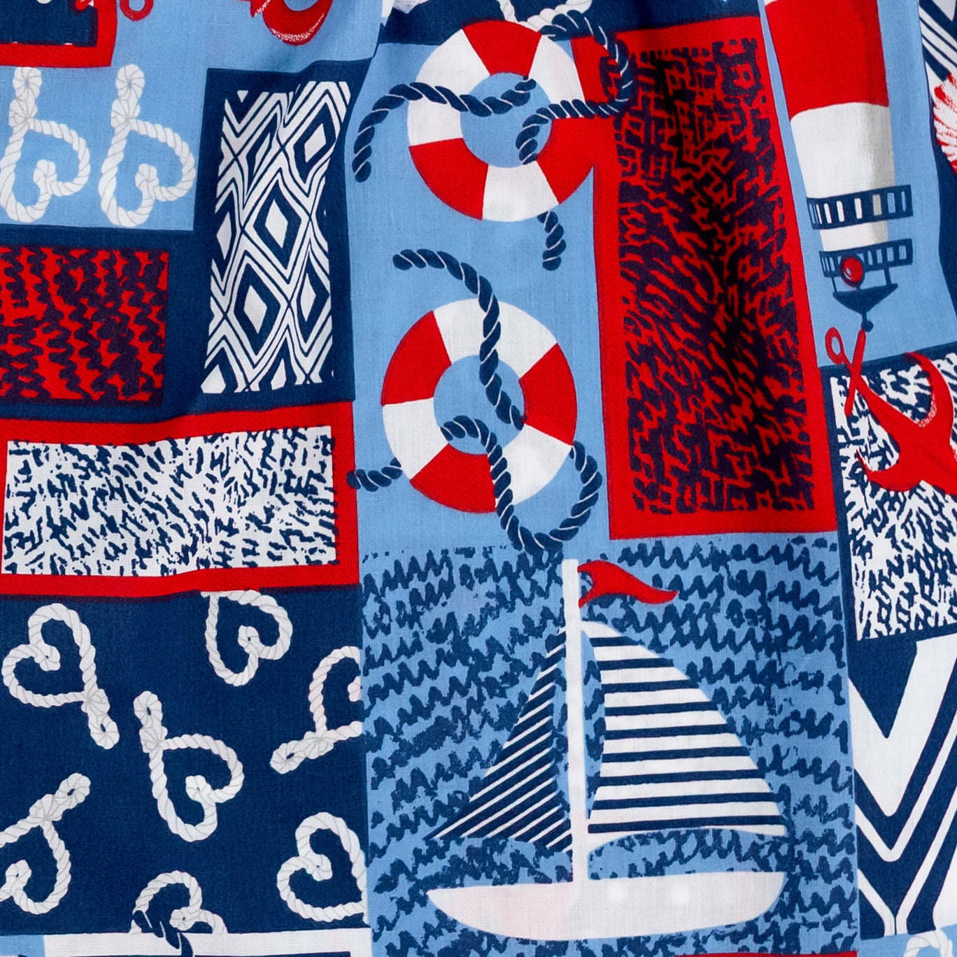 Nautical Novelty Print Lighthouse Sailboat Buoy Patterned Boxer Shorts All Over Print