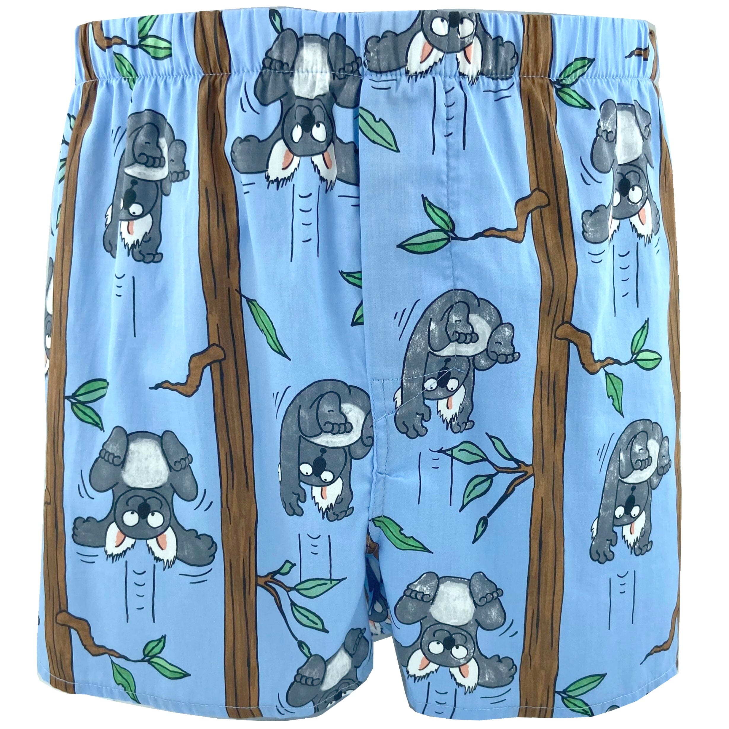 Men's Light Blue Koala Bear Patterned Novelty Boxer Shorts Underwear