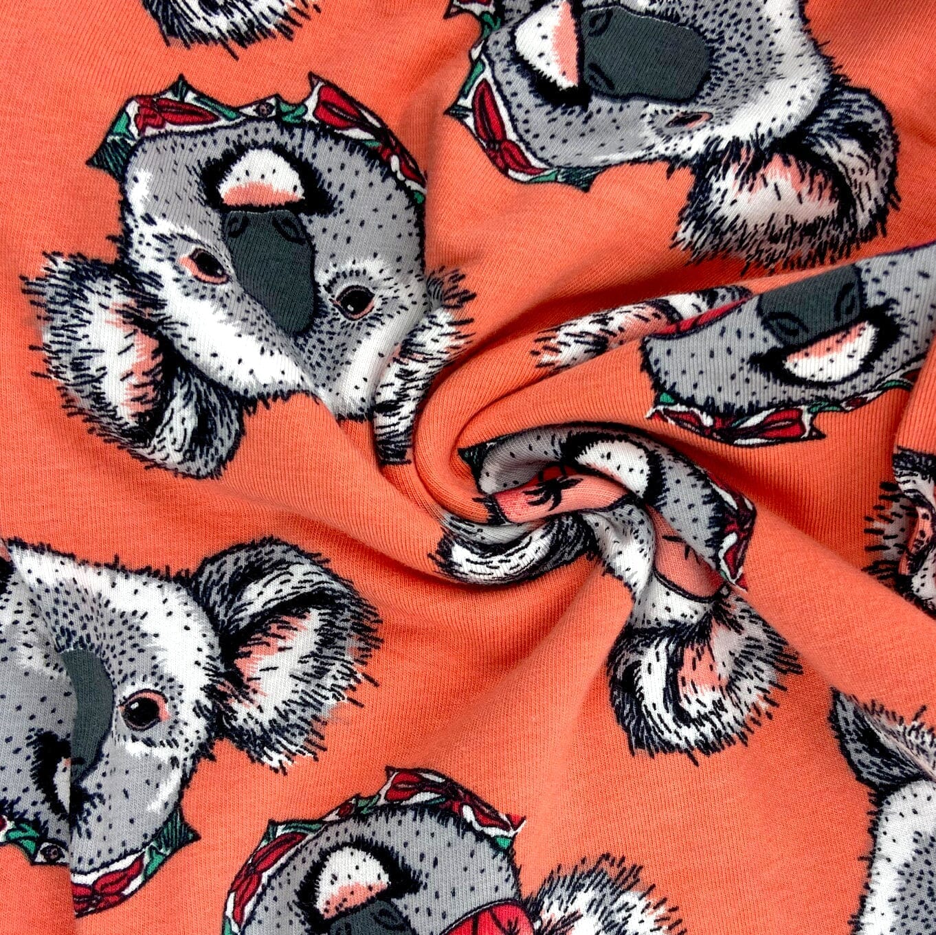 Men's Koala Bear Patterned Cotton Knit Novlety Print Pajama PJ Pants